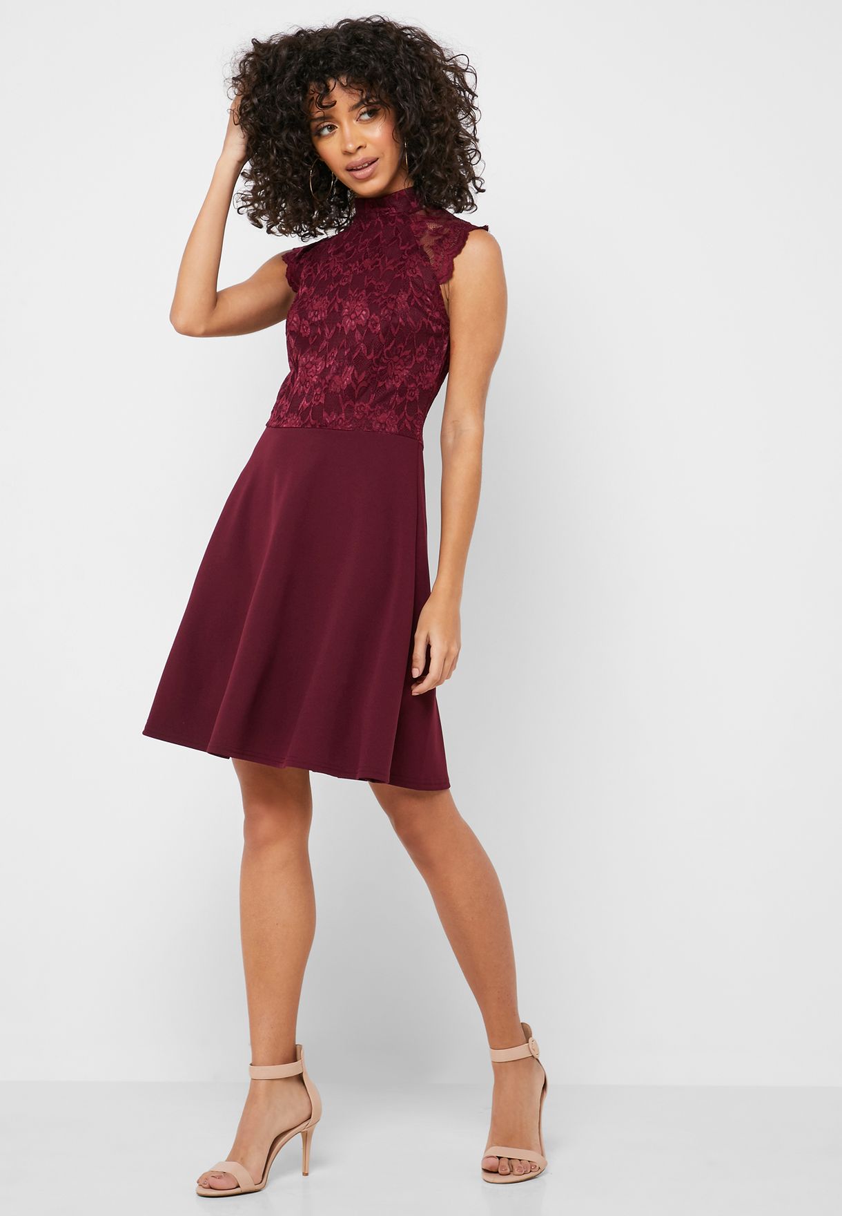 dorothy perkins burgundy dress