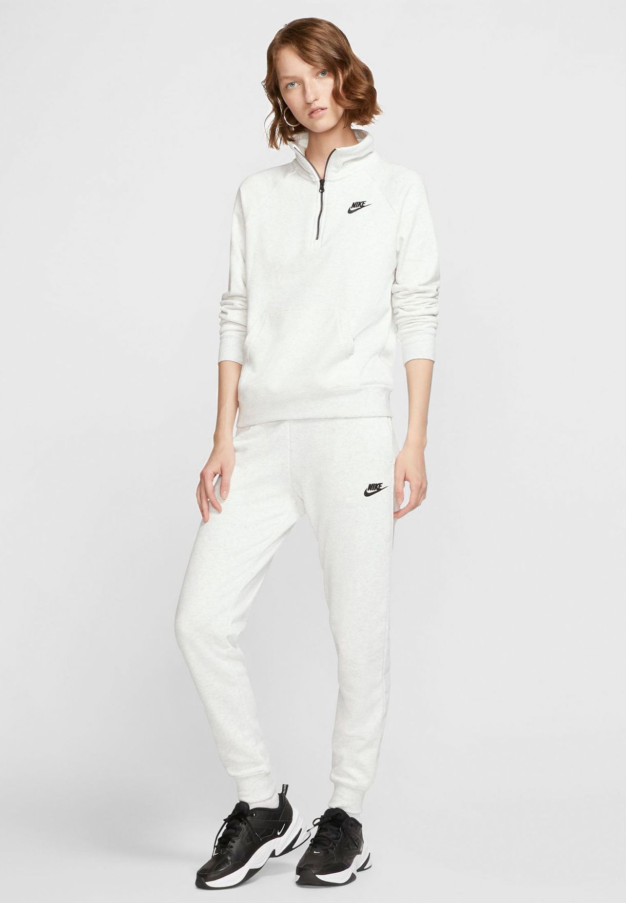 white fleece sweatpants