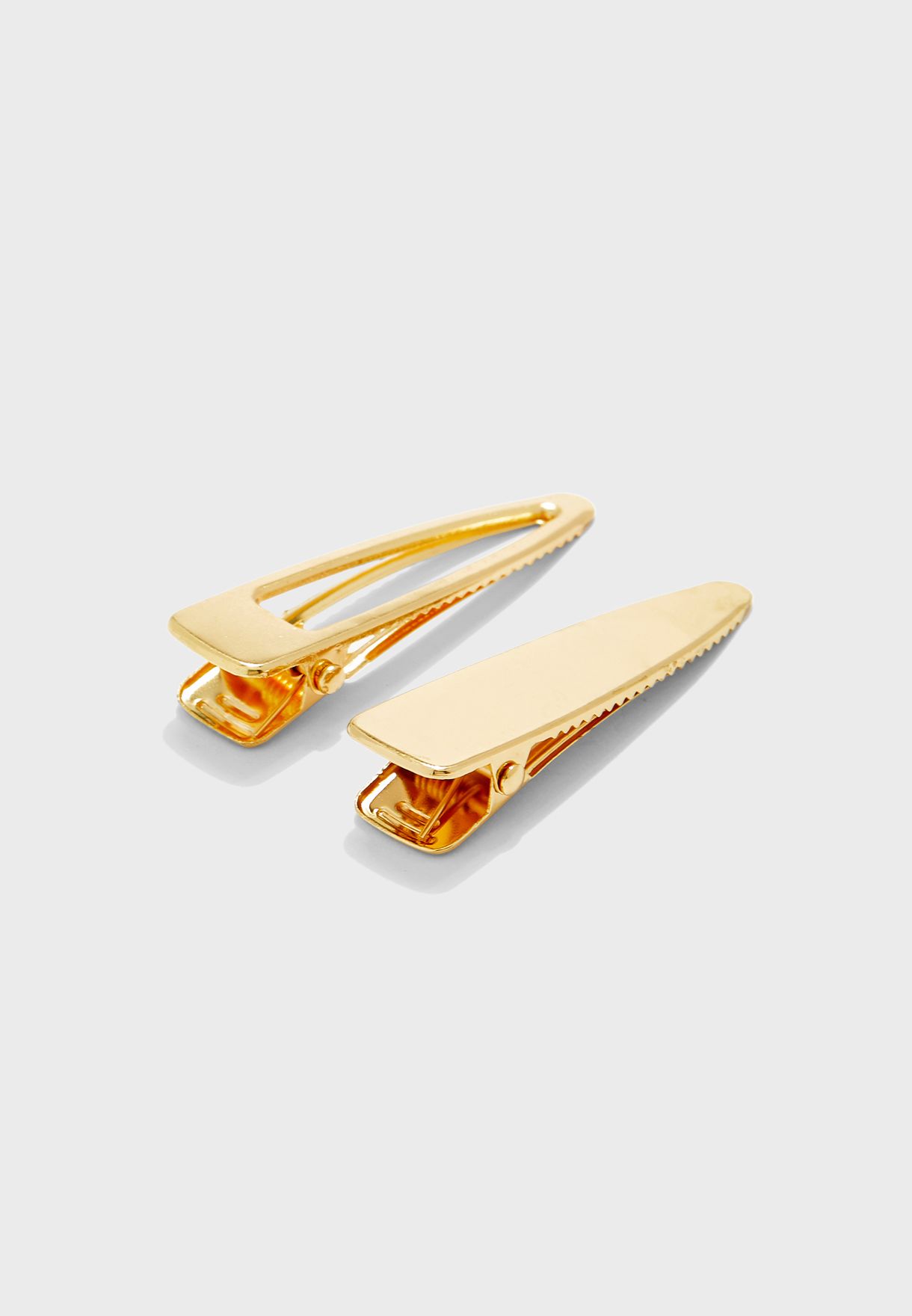 2 pack gold metal hair clips