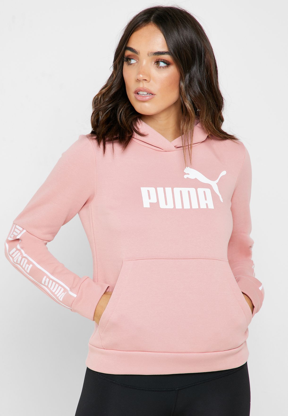 pink puma hoodie womens