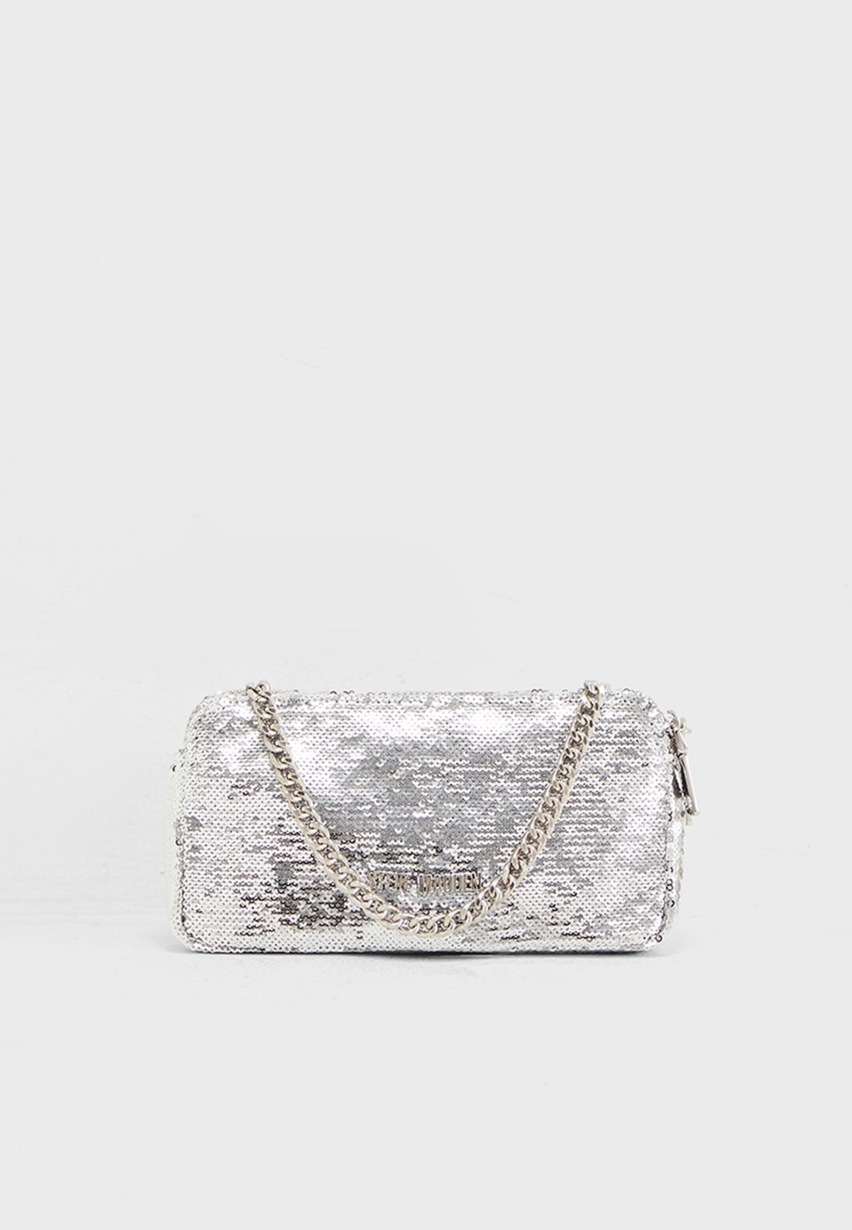 steve madden silver clutch