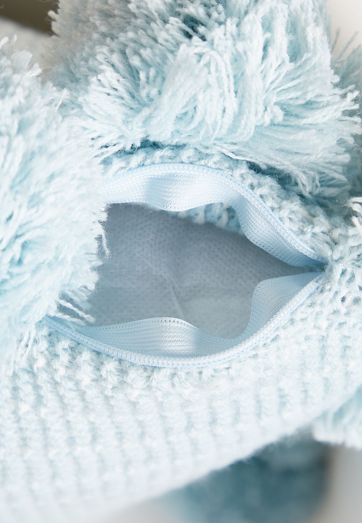 Blue Pom Pom Cushion With Insert 45X45Cm