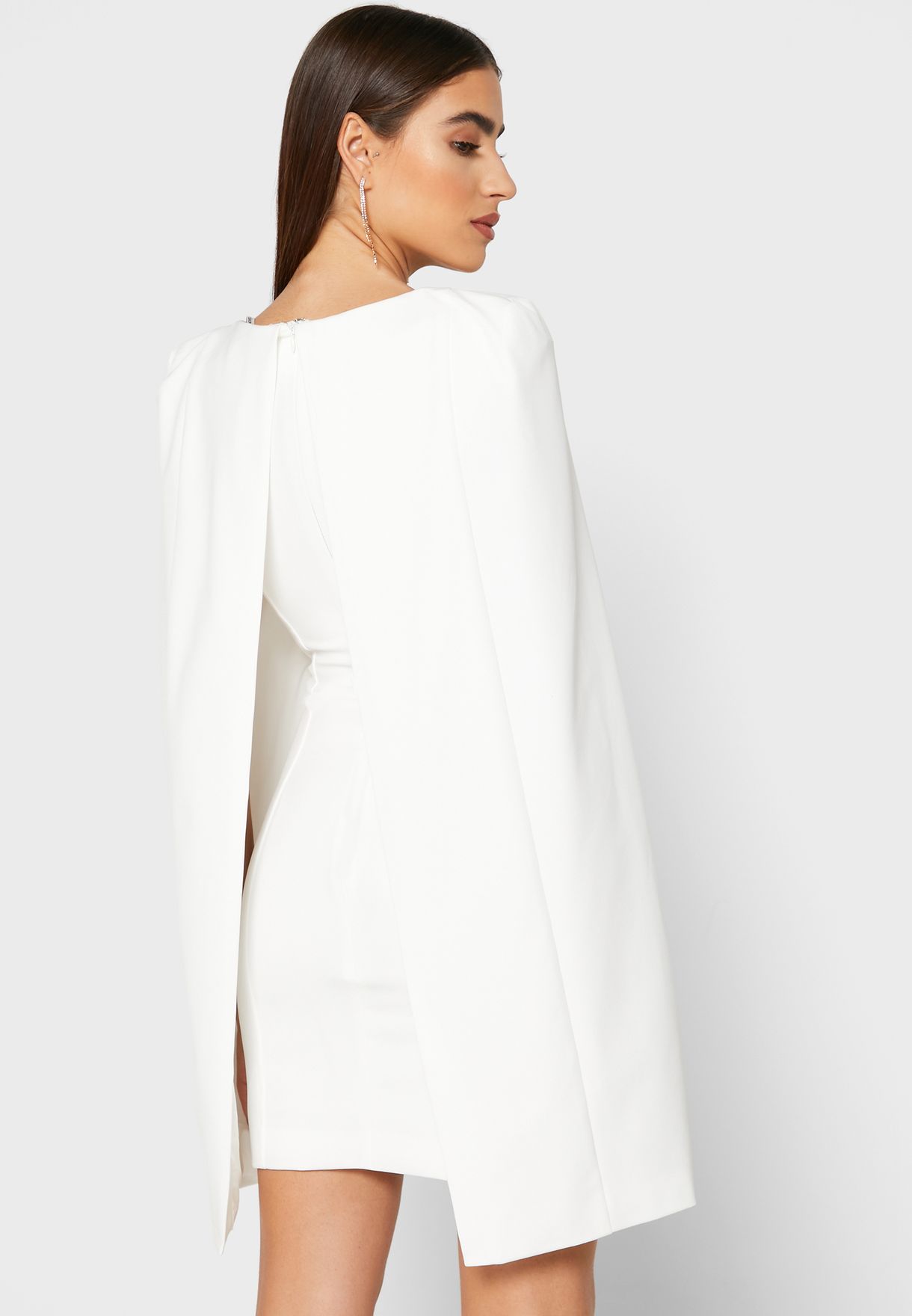 lavish alice cape dress white