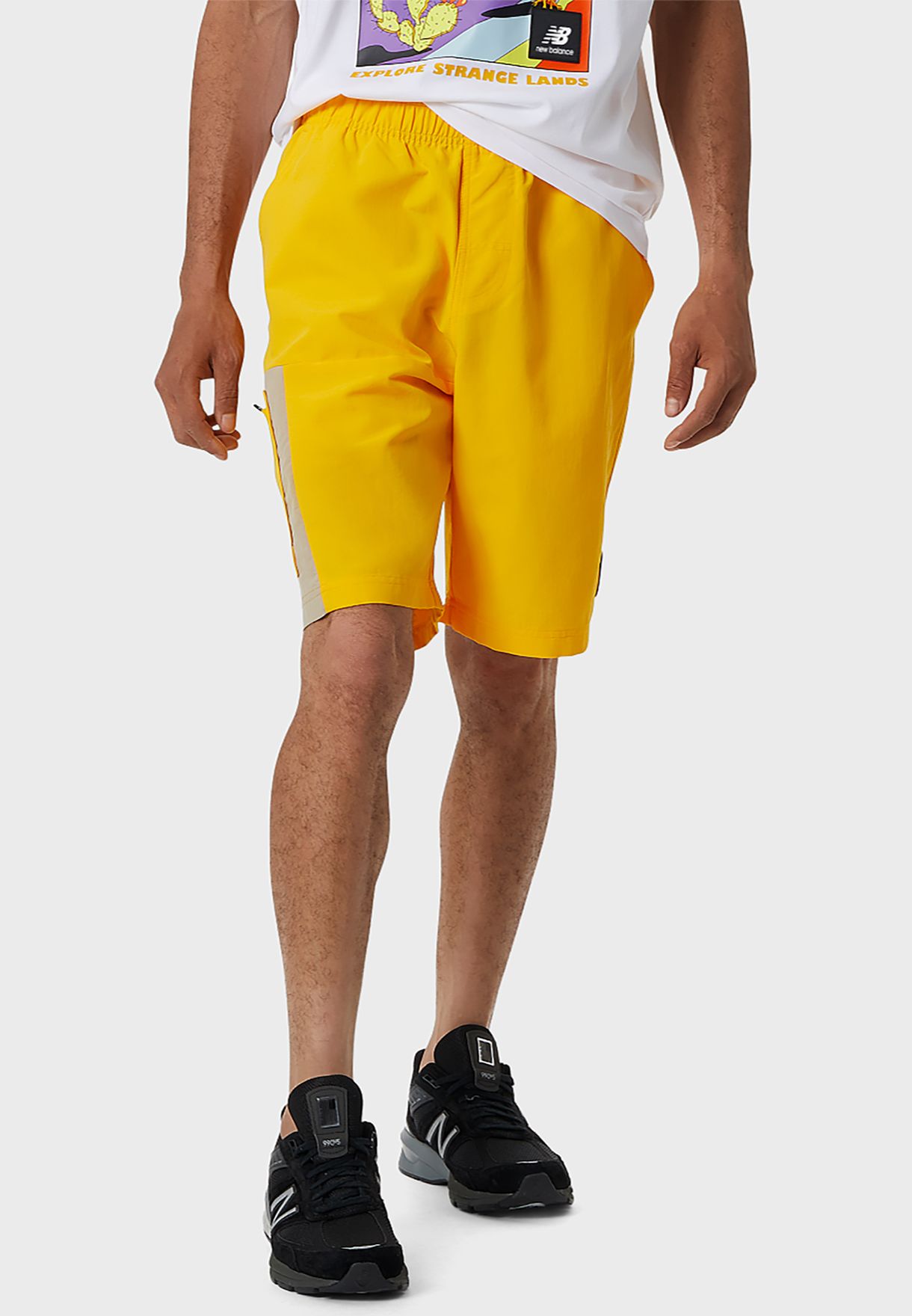 new balance shorts yellow