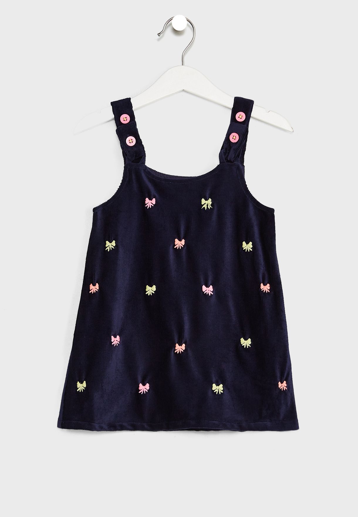 Detailed Top Embroidered Pinafore Dress