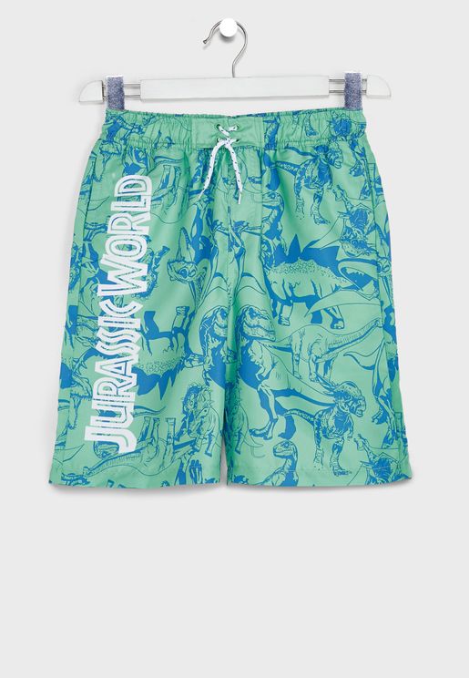 Youth Dino Print Swim Shorts