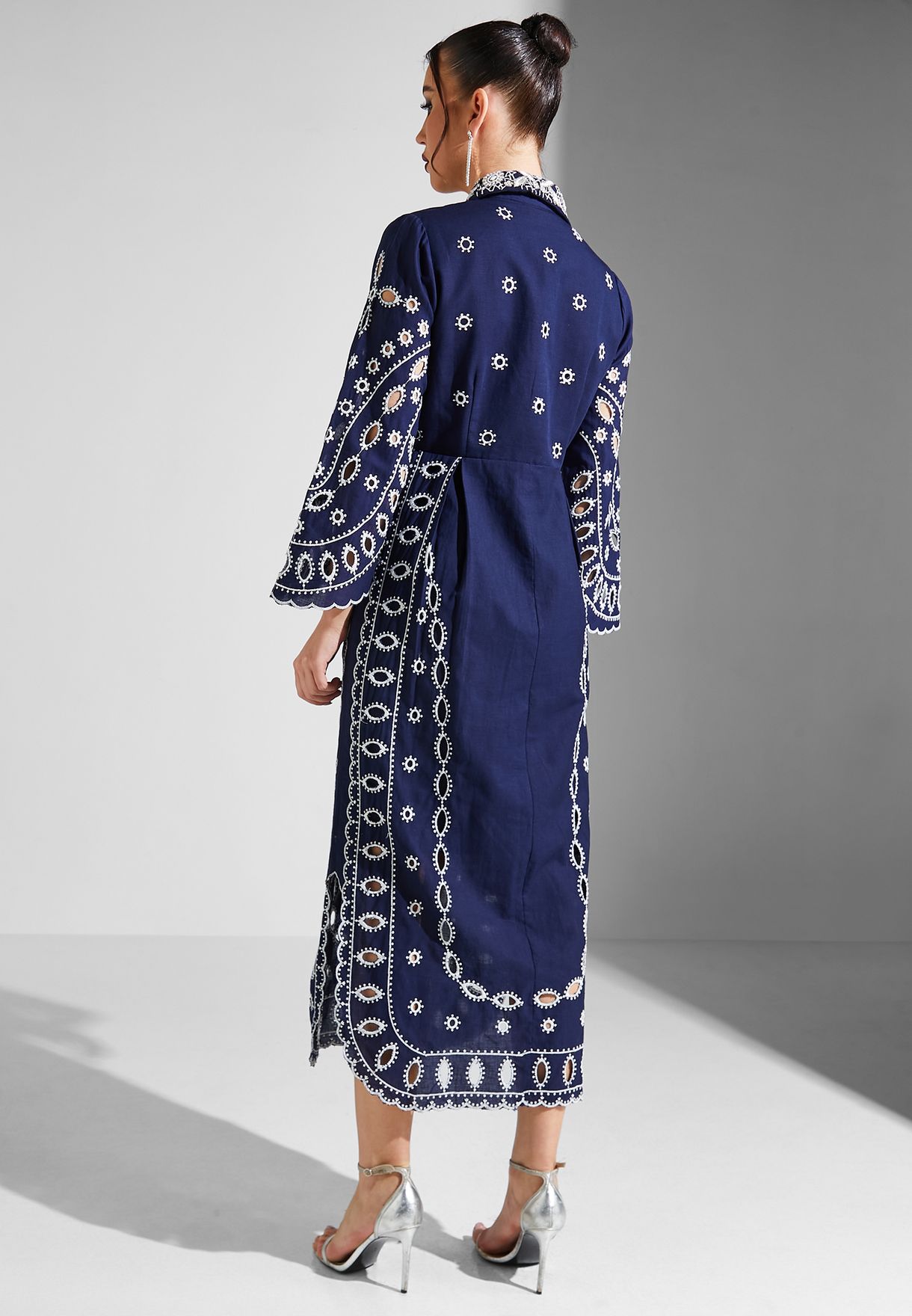Embellished Button Detail Dress
