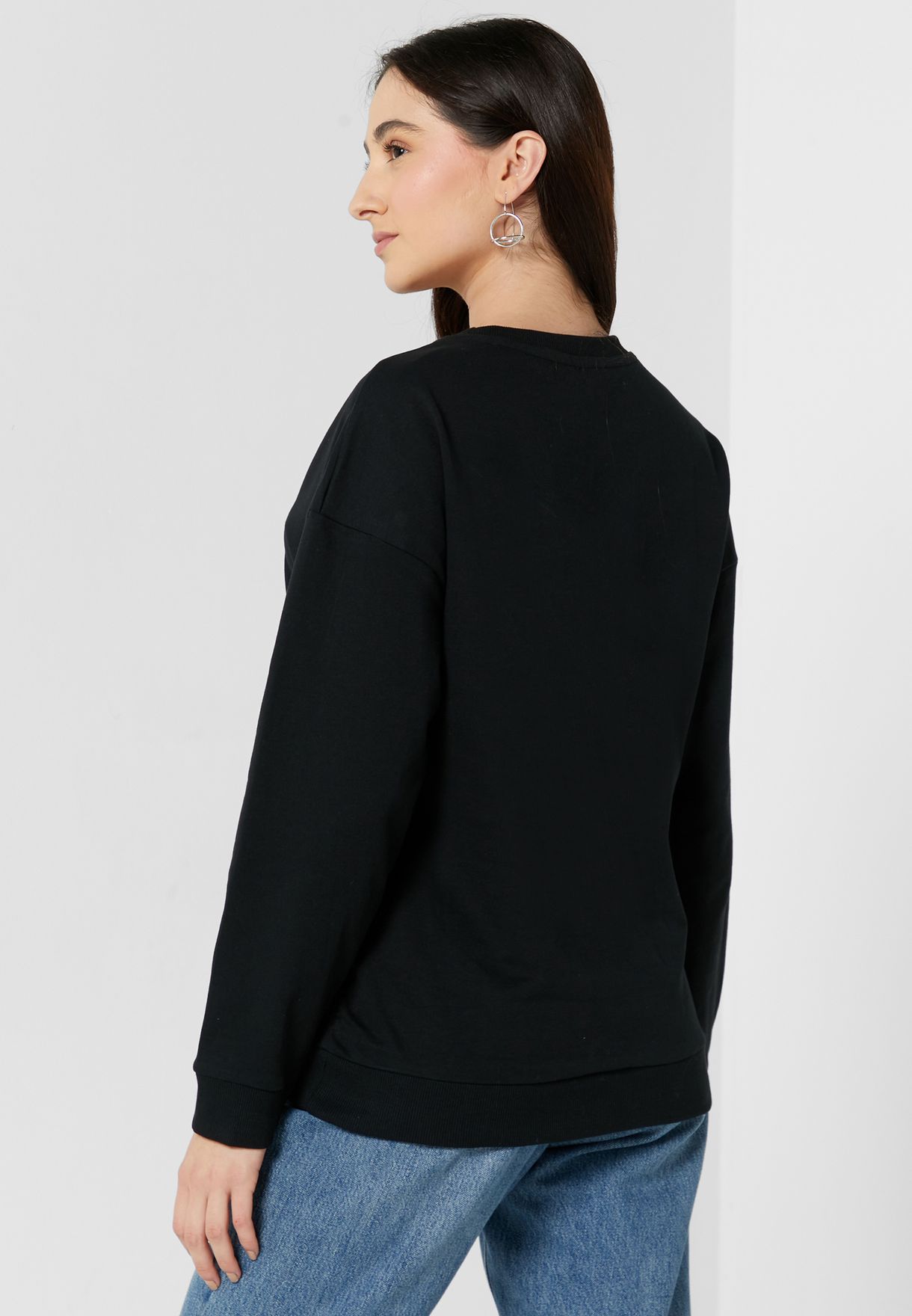 Crew Neck Graphic Sweatshirt
