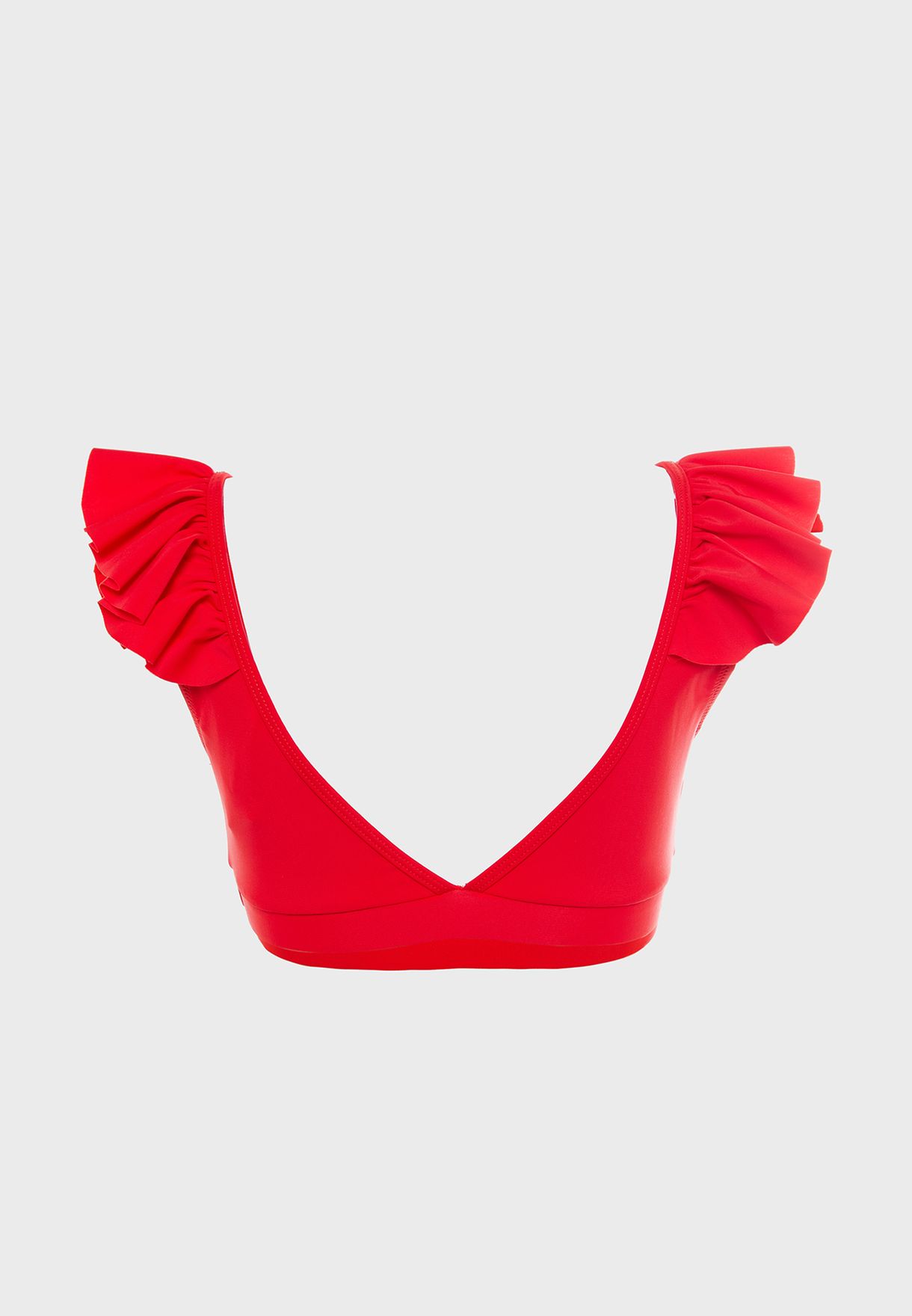 missguided ruffle trim plunge swimsuit