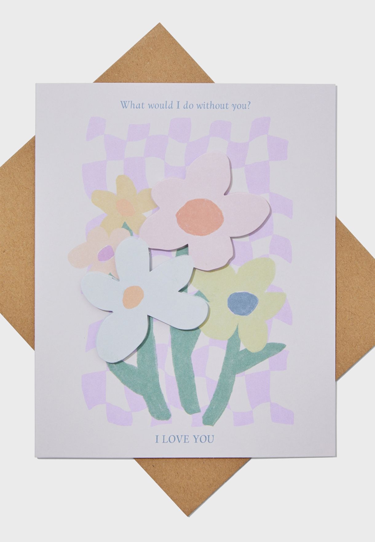 بطاقة تعبير عن الحب مزينة بأزهار