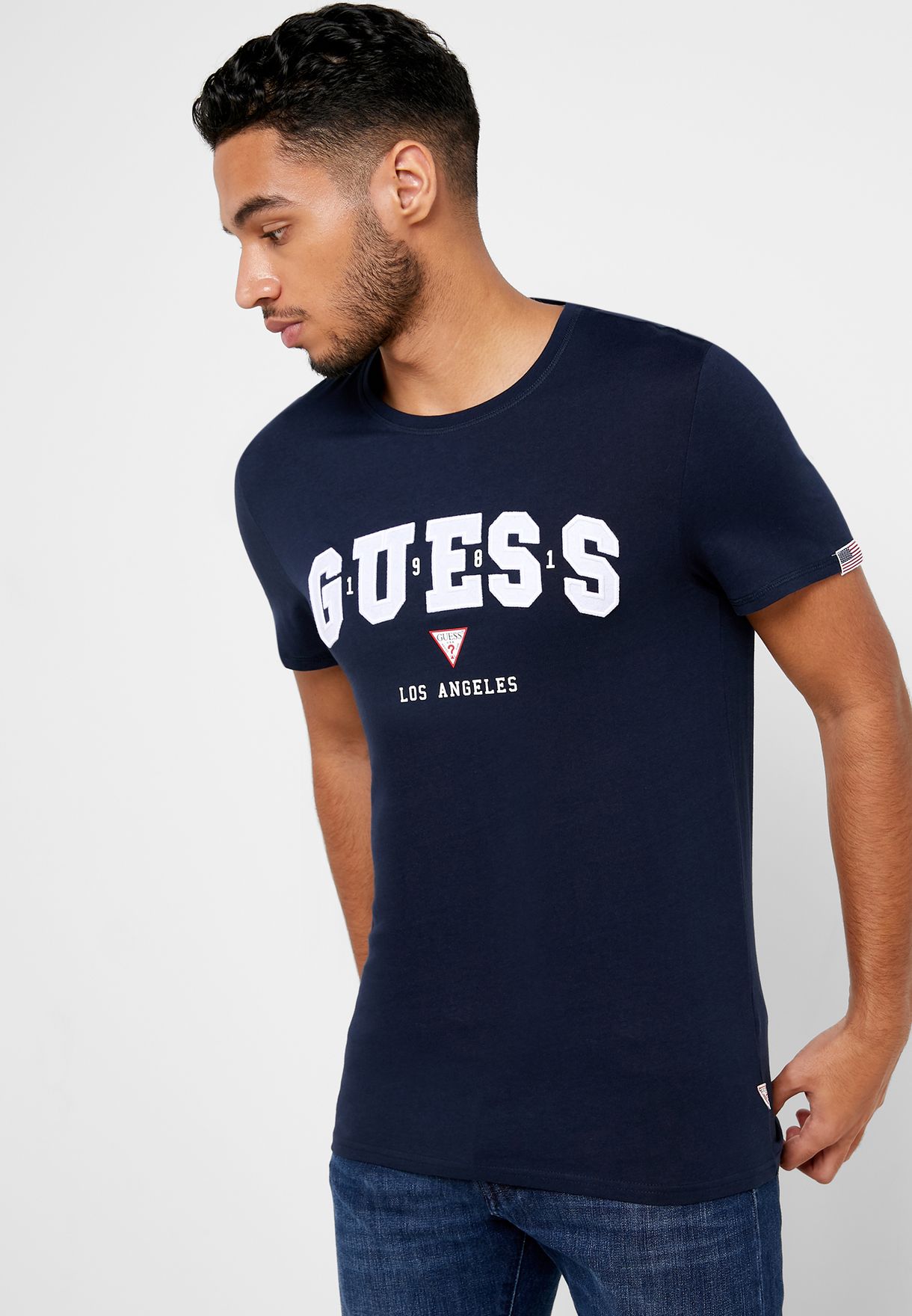 royal blue guess shirt