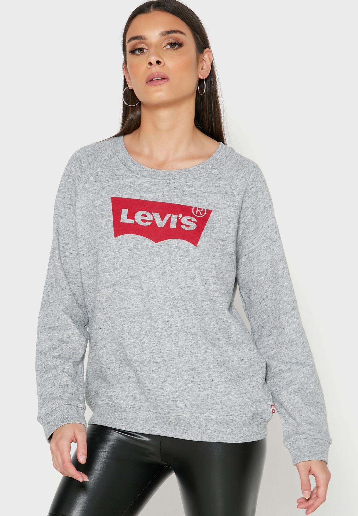 Levis grey Crew Neck Logo Sweatshirt 