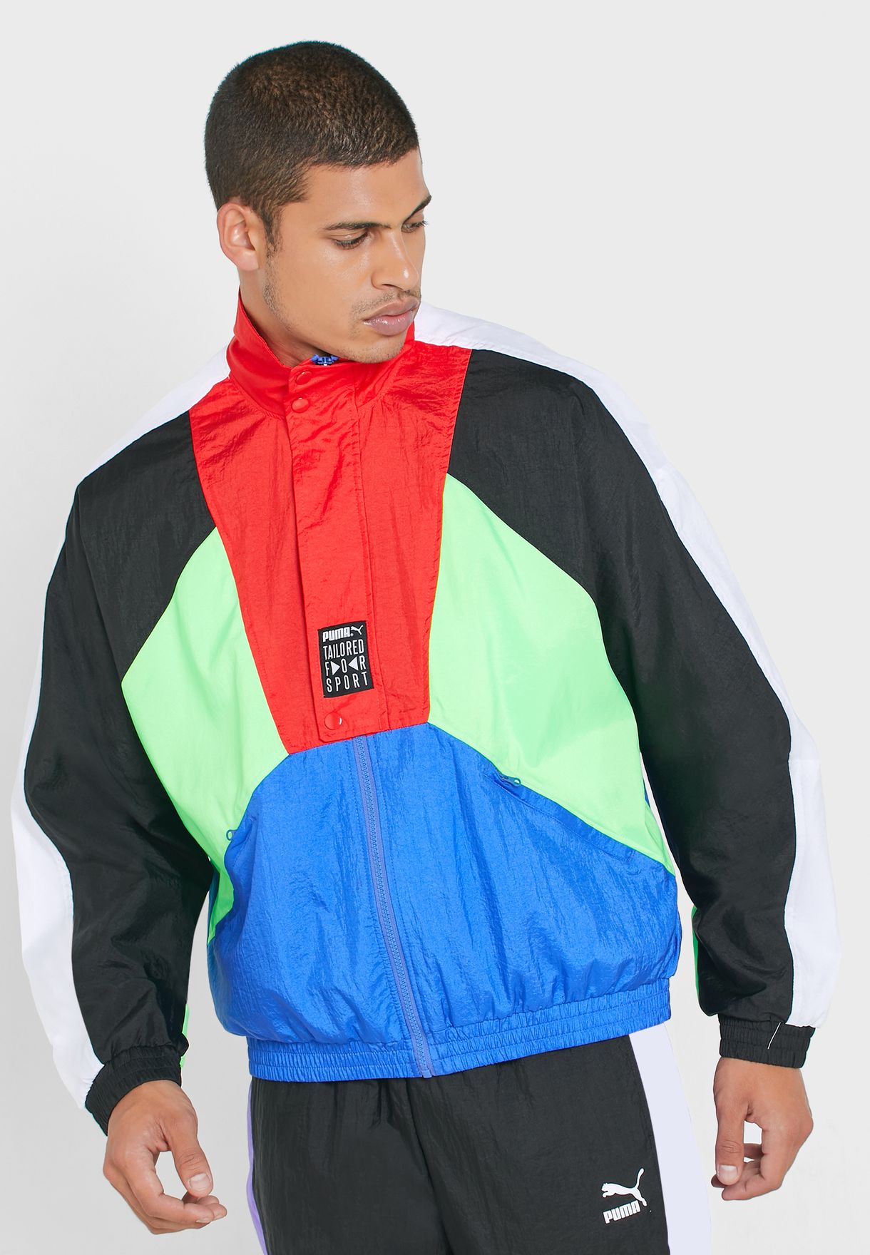 puma color block jacket