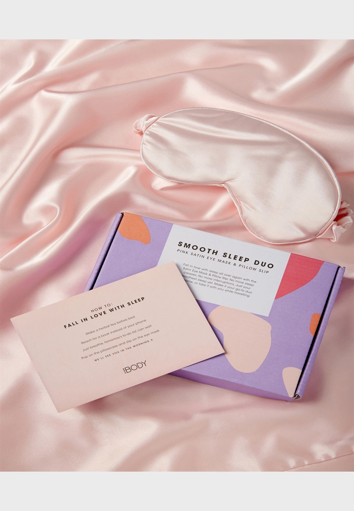 pink satin eye mask