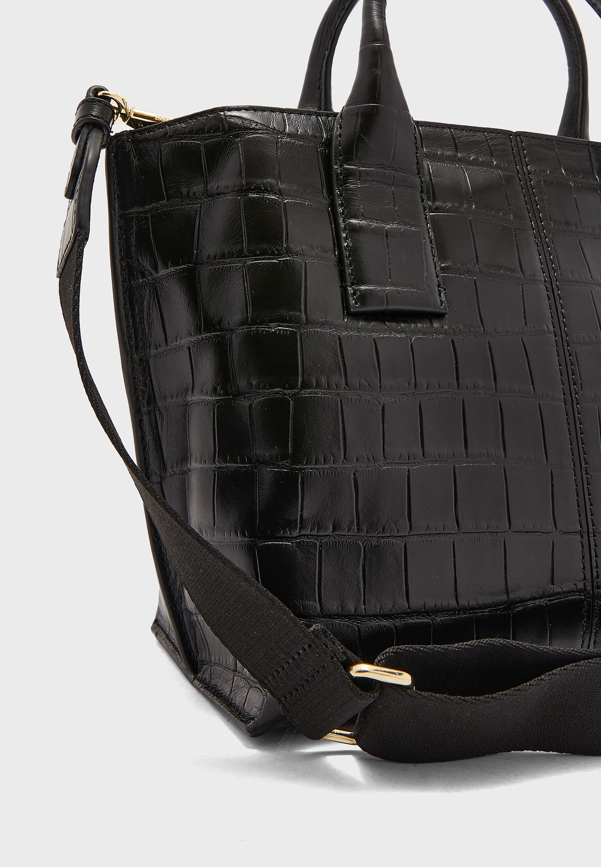 Olivia Croc Leather Satchel Bag
