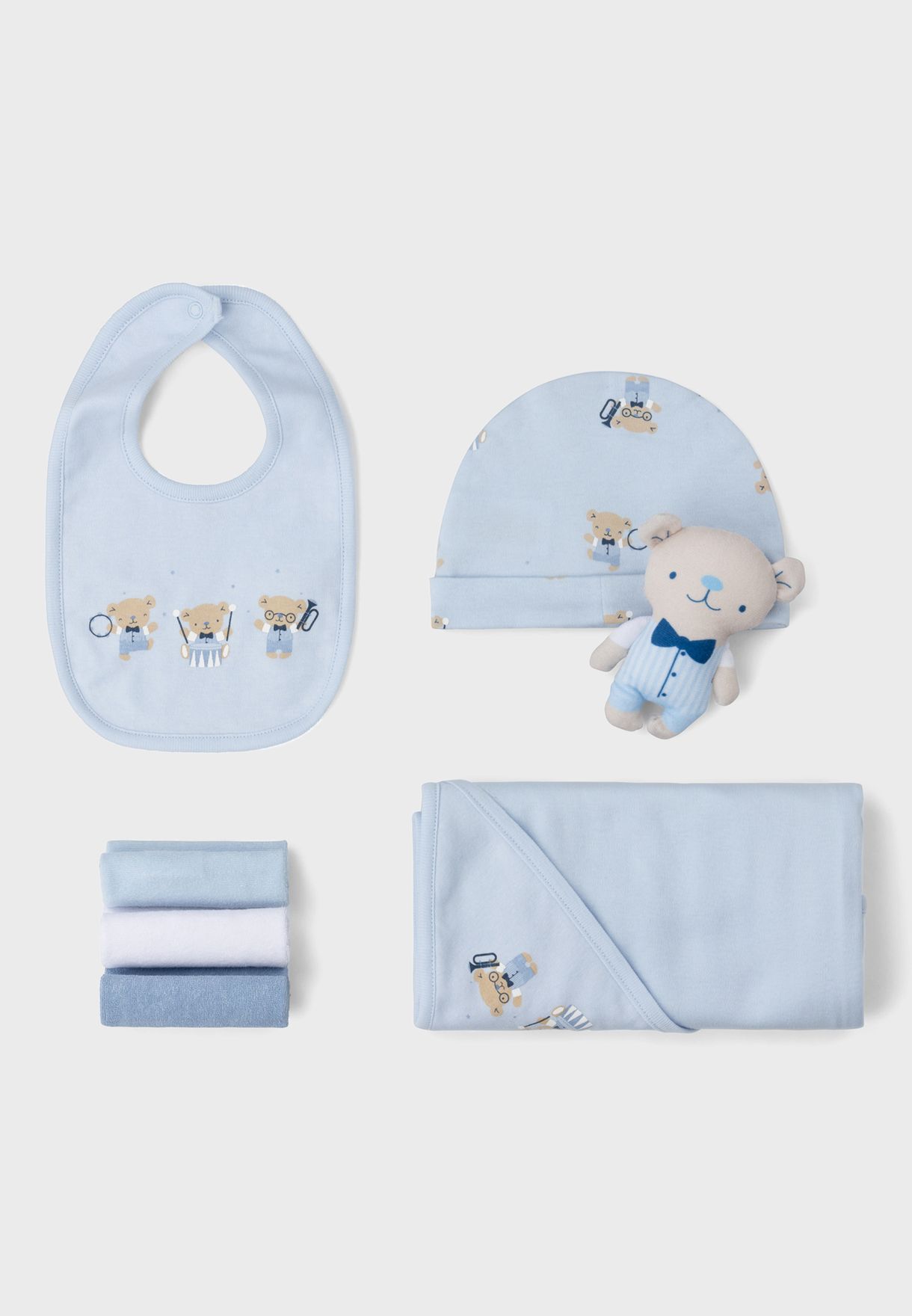 Infant Bears Sleepsuit + Hat And Bib Set