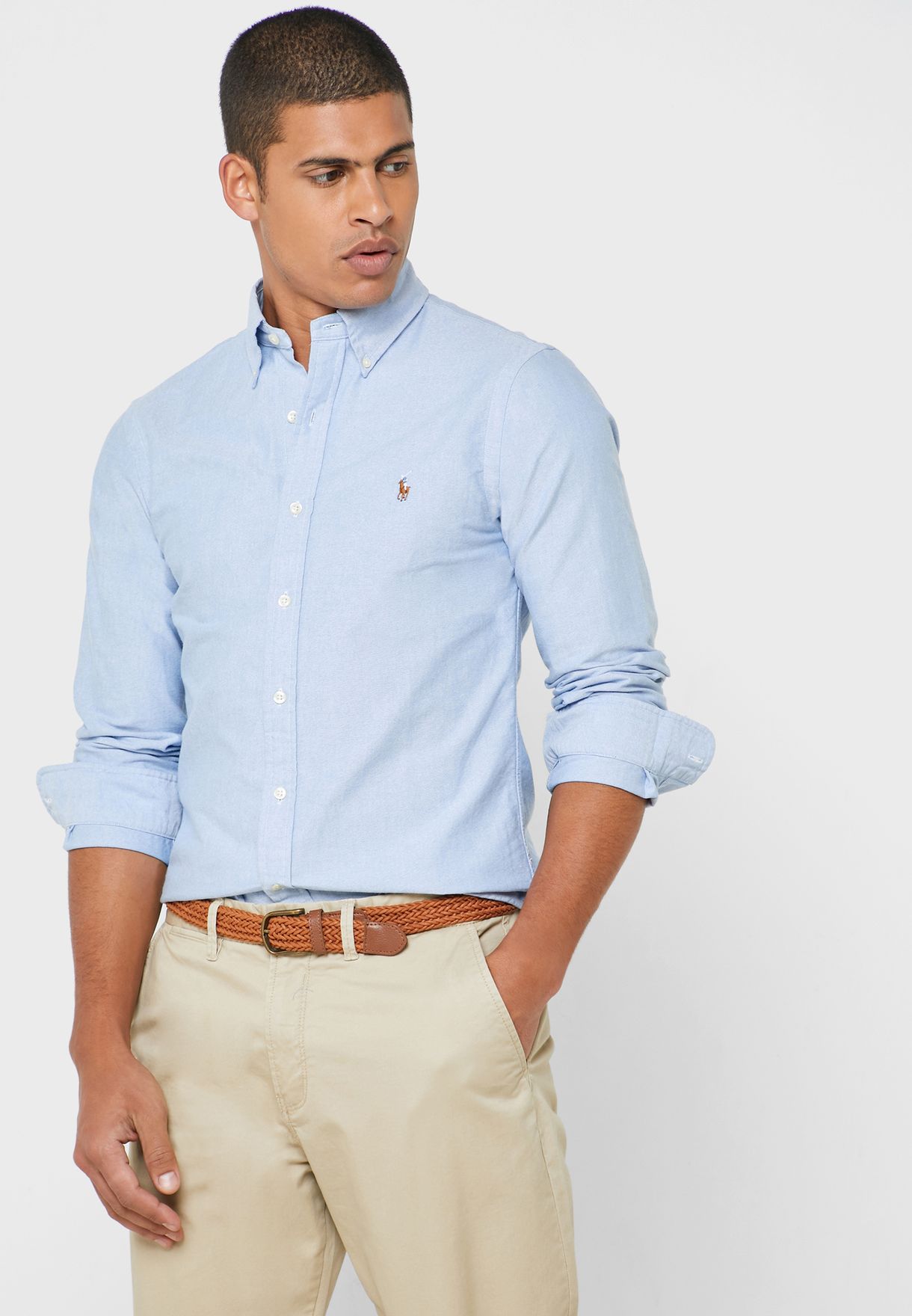Buy Polo Ralph Lauren blue Oxford Slim Shirt for Men in MENA, Worldwide