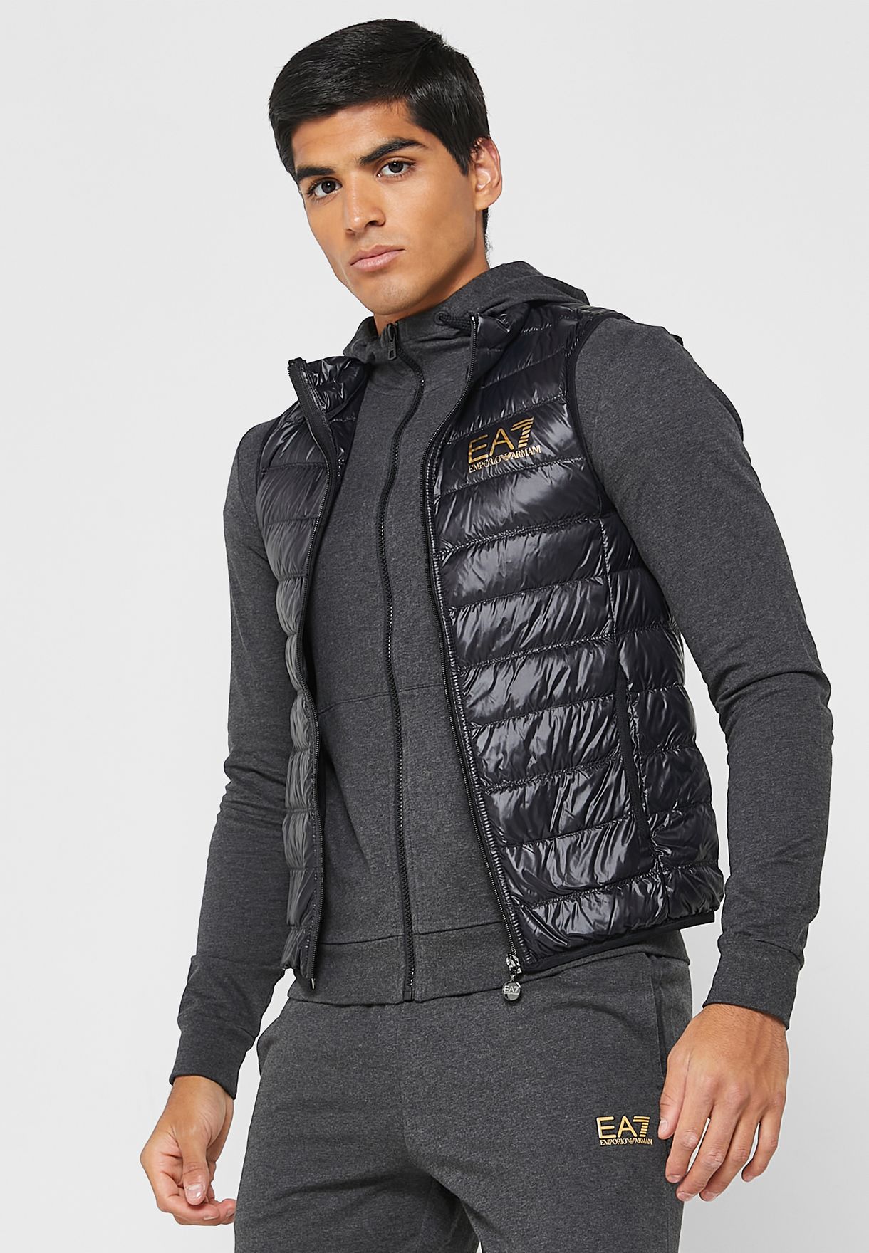 Buy Ea7 Emporio Armani black Logo High Neck Vest for Men in Manama, Riffa