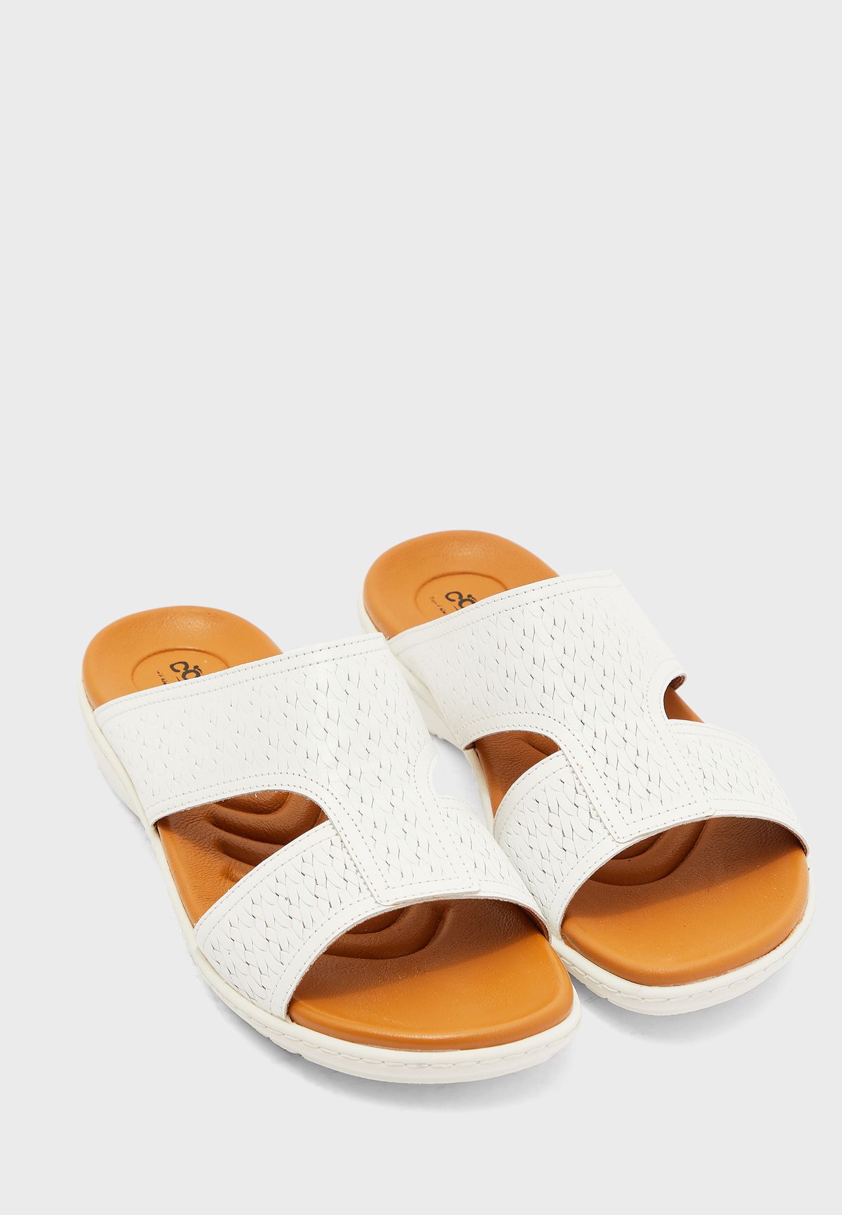 white two strap sandals