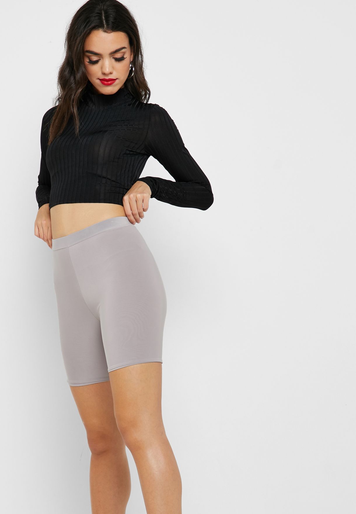 Sharpen song sulfur Buy Missguided grey Slinky Cycling Shorts for Women in MENA, Worldwide