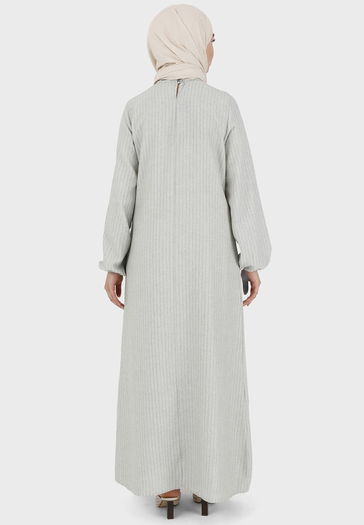 Round Neck Balloon Sleeve Dress