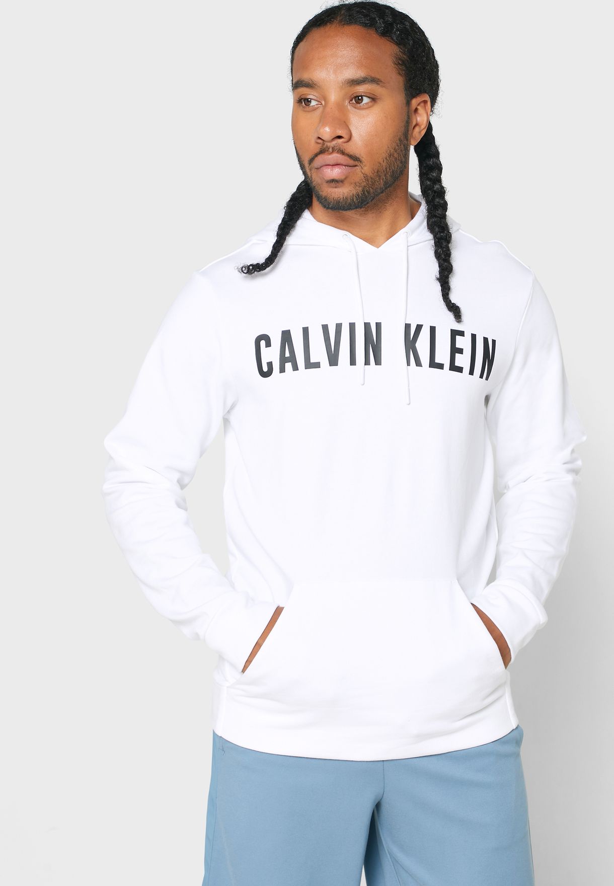 Buy Calvin Klein Performance white Logo Hoodie for Men in MENA, Worldwide