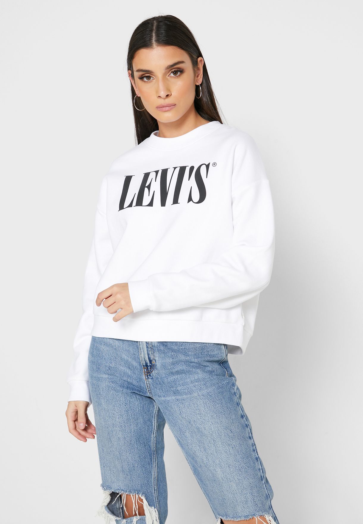 white levi's sweatshirt womens