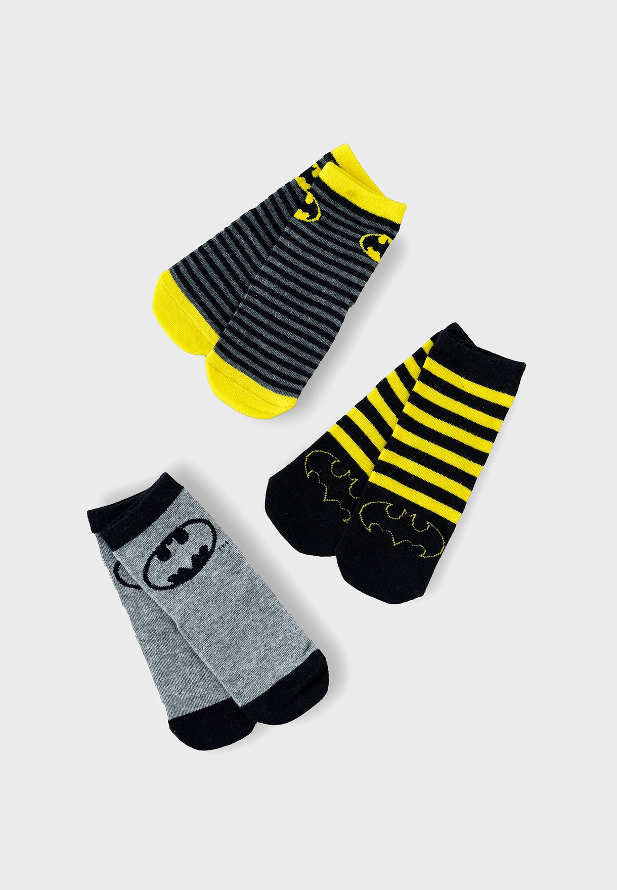 Kids 3 Pack Batman Crew Socks