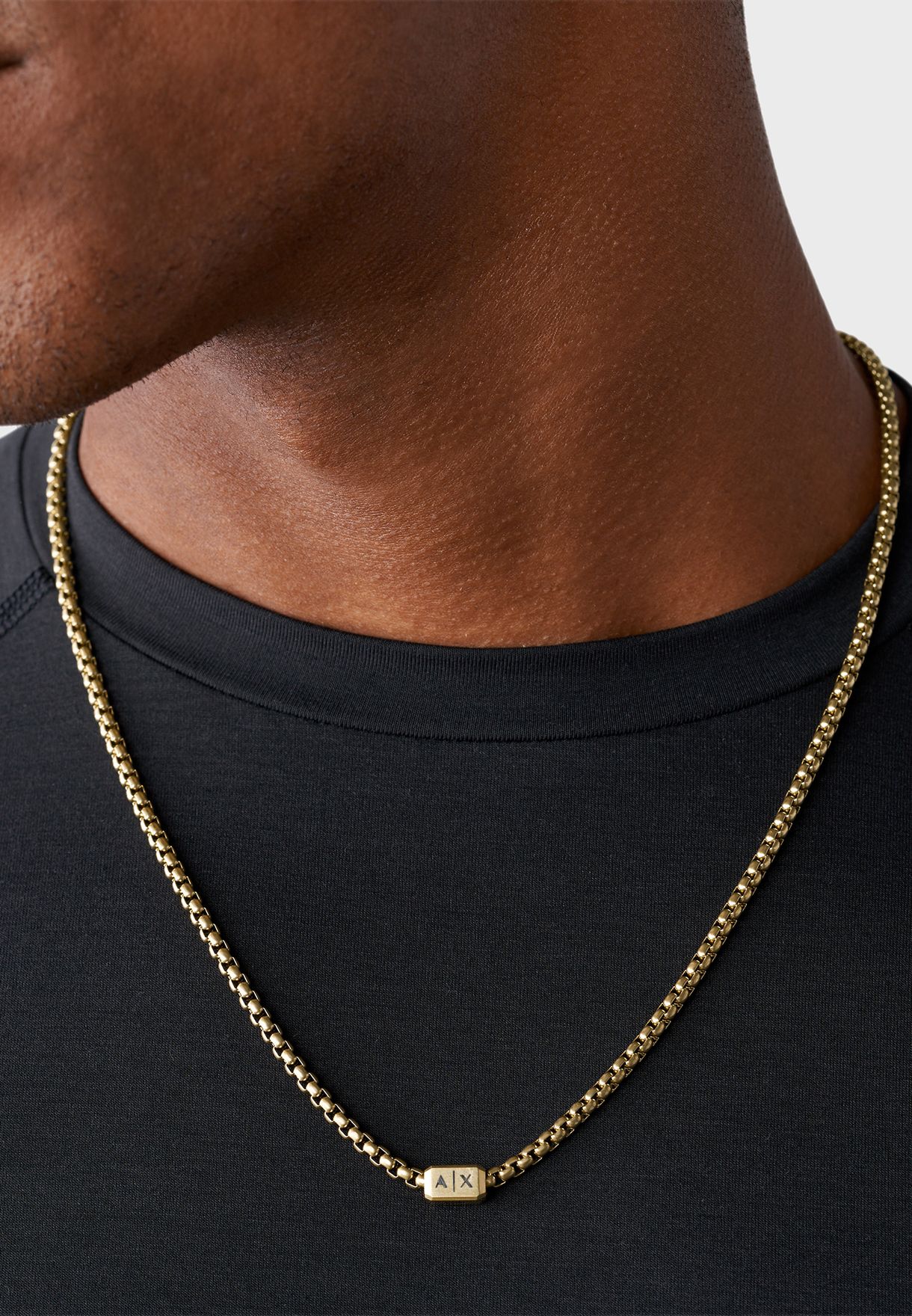 Buy Armani Exchange gold Chain Necklace for Men in Dubai, Abu Dhabi