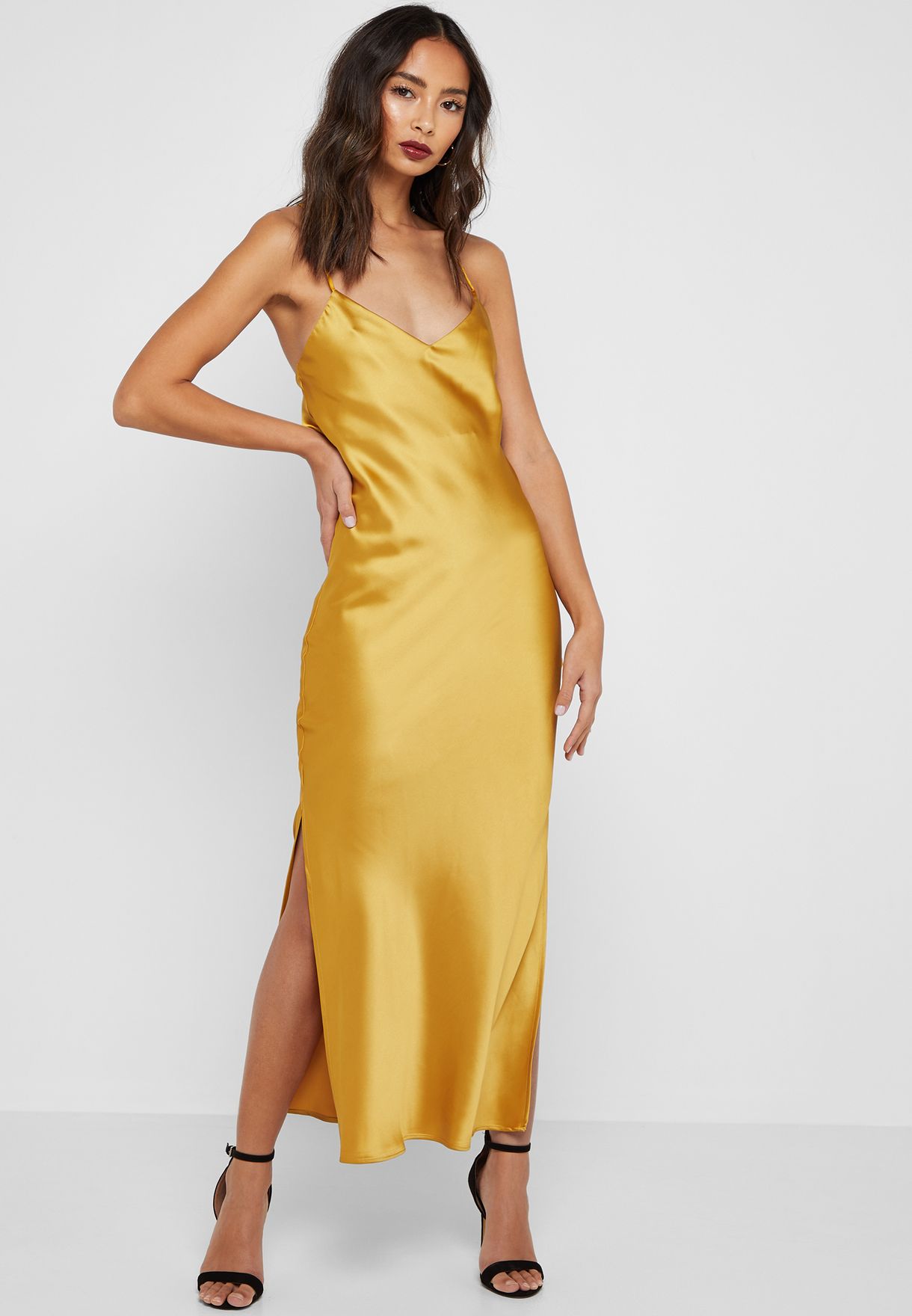 Buy Topshop yellow Satin Slip Dress for Women in MENA, Worldwide