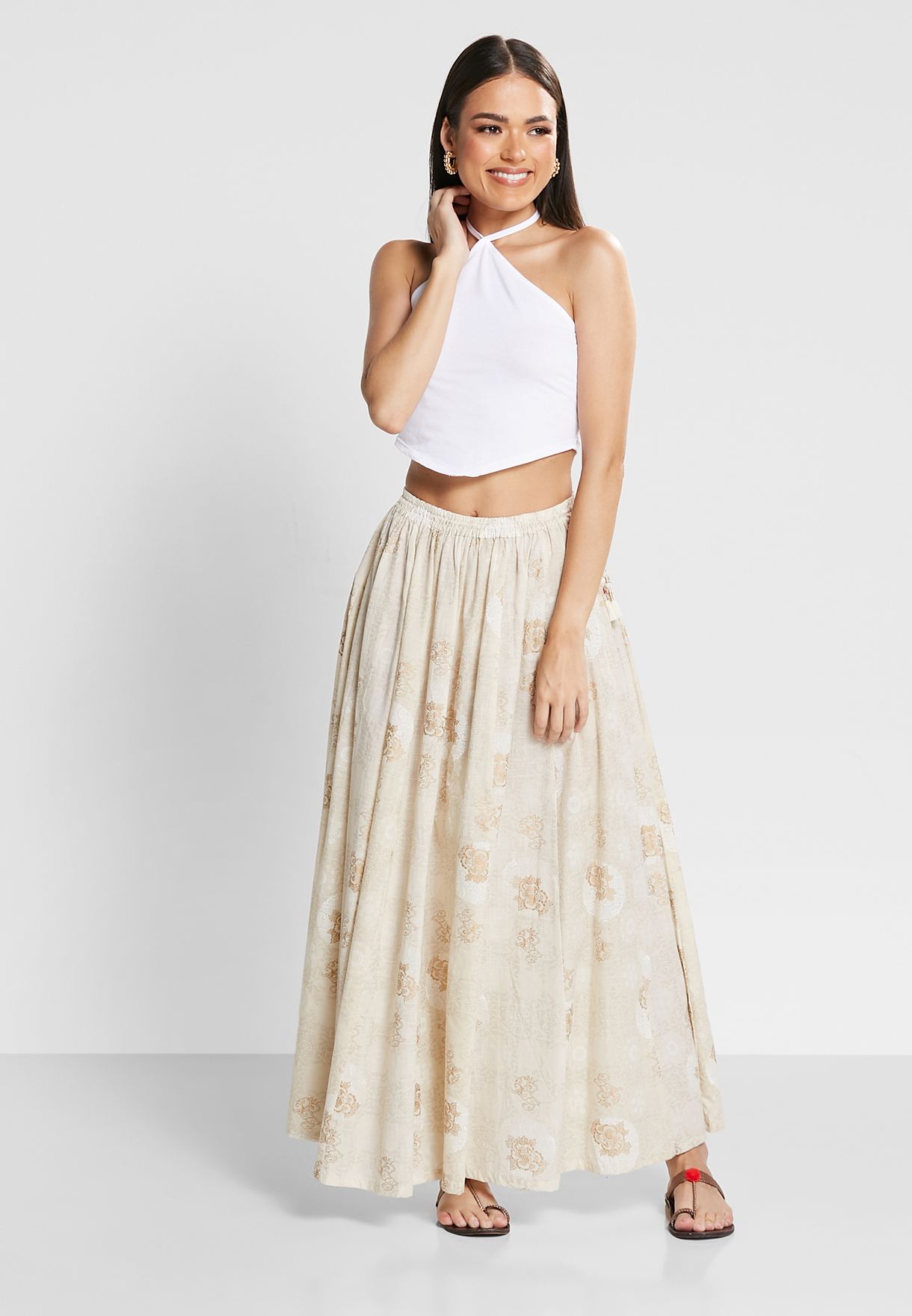 Tiered Printed Skirt