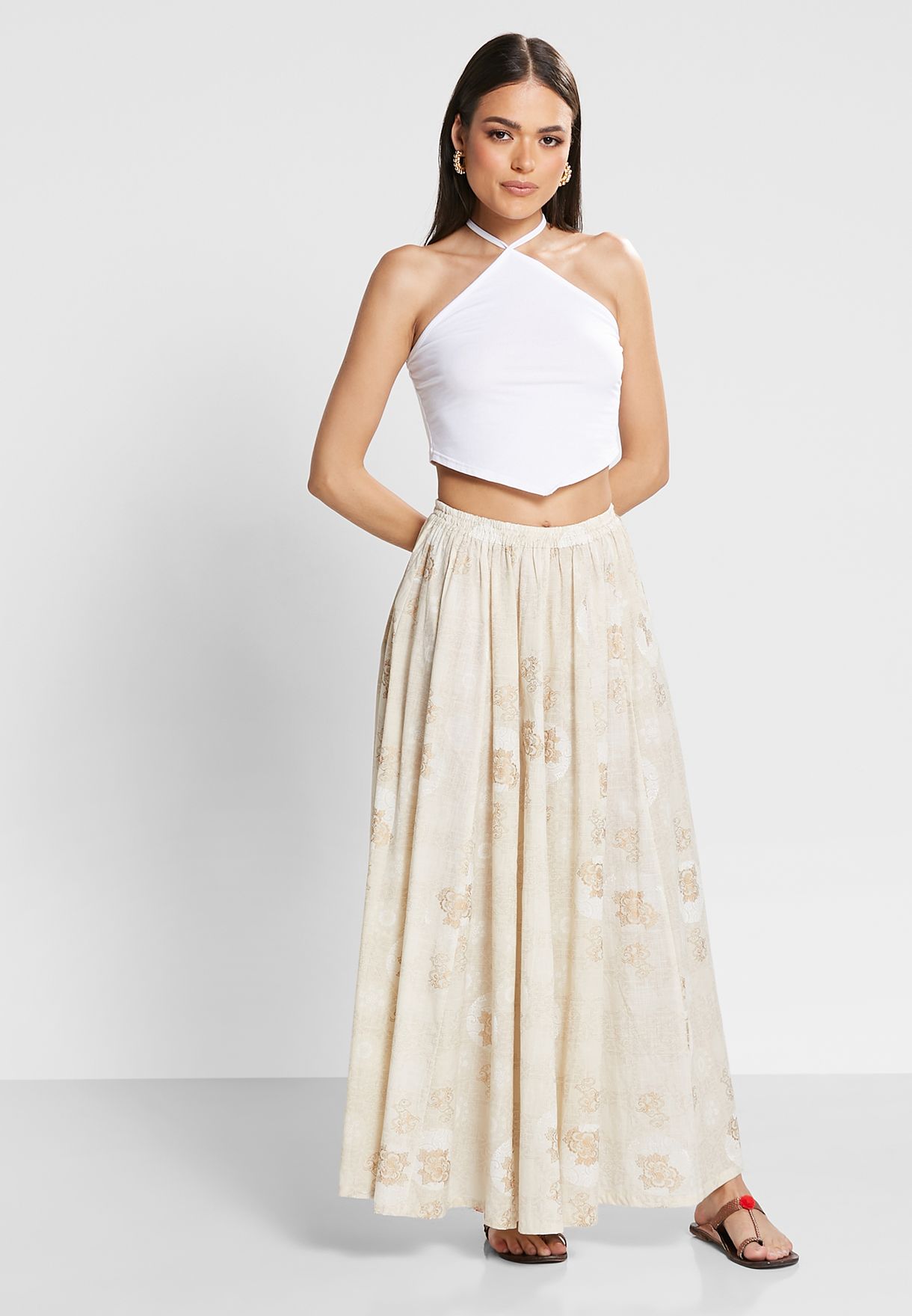 Tiered Printed Skirt