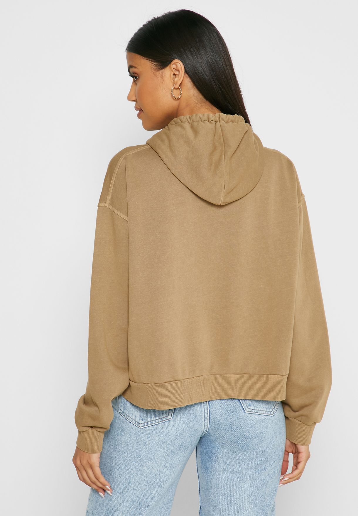 Buy Cotton On brown Essential Hoodie for Women in Riyadh, Jeddah