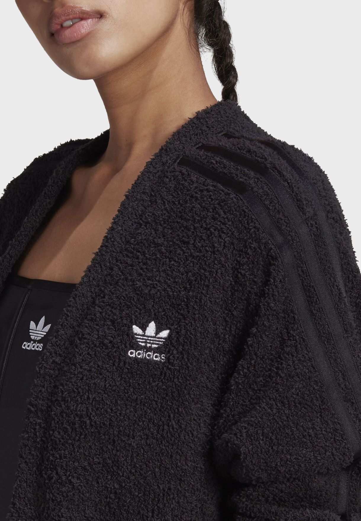 adidas black kimono