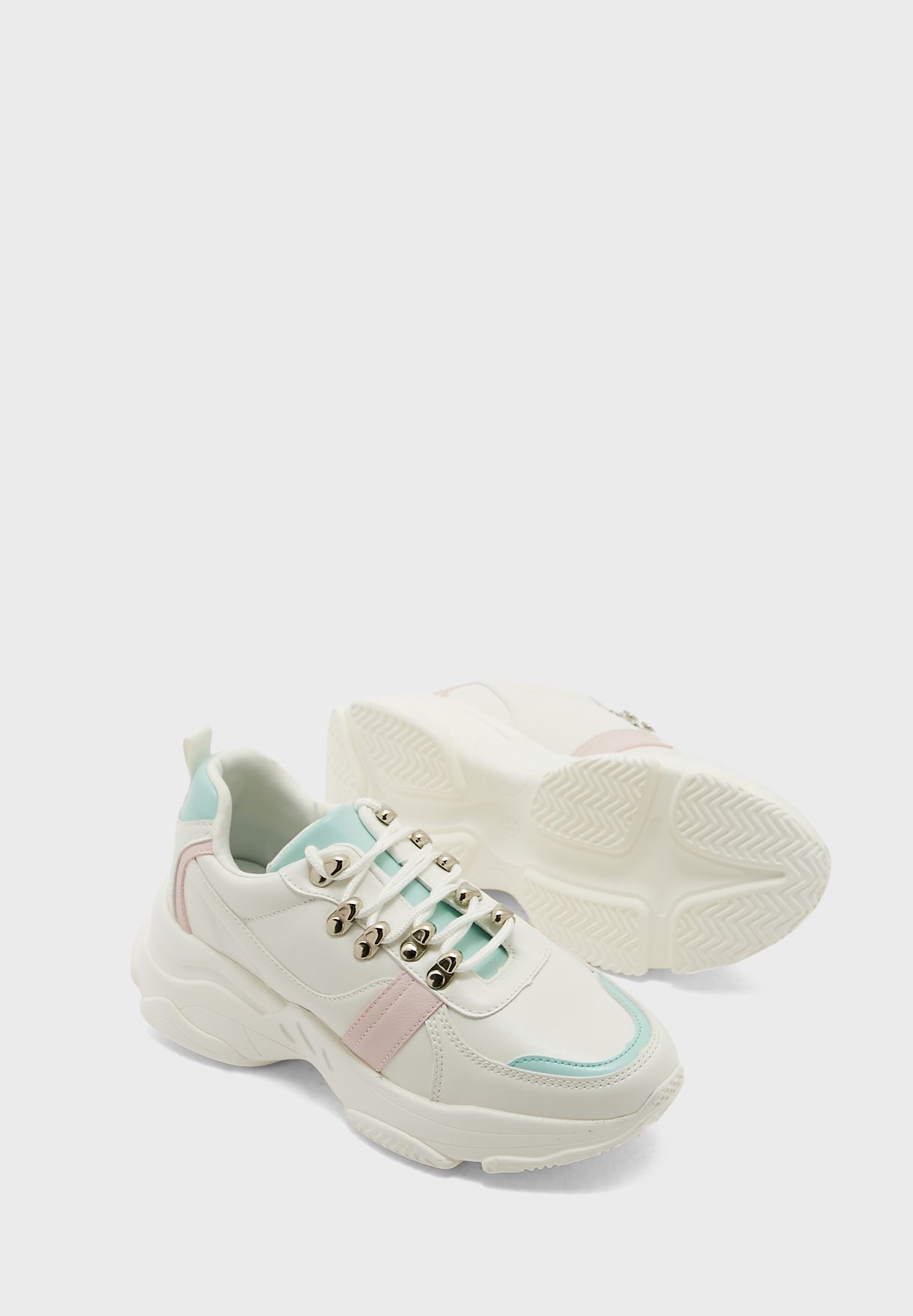 Colourblock Lace Up Chunky Sneaker