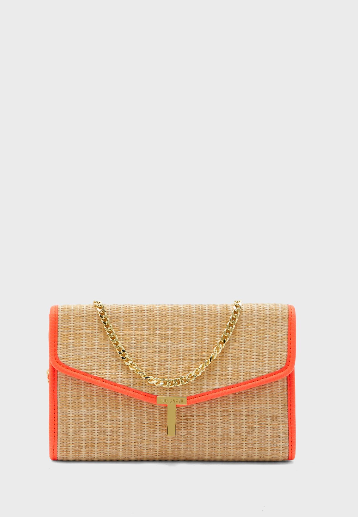 ted baker straw clutch