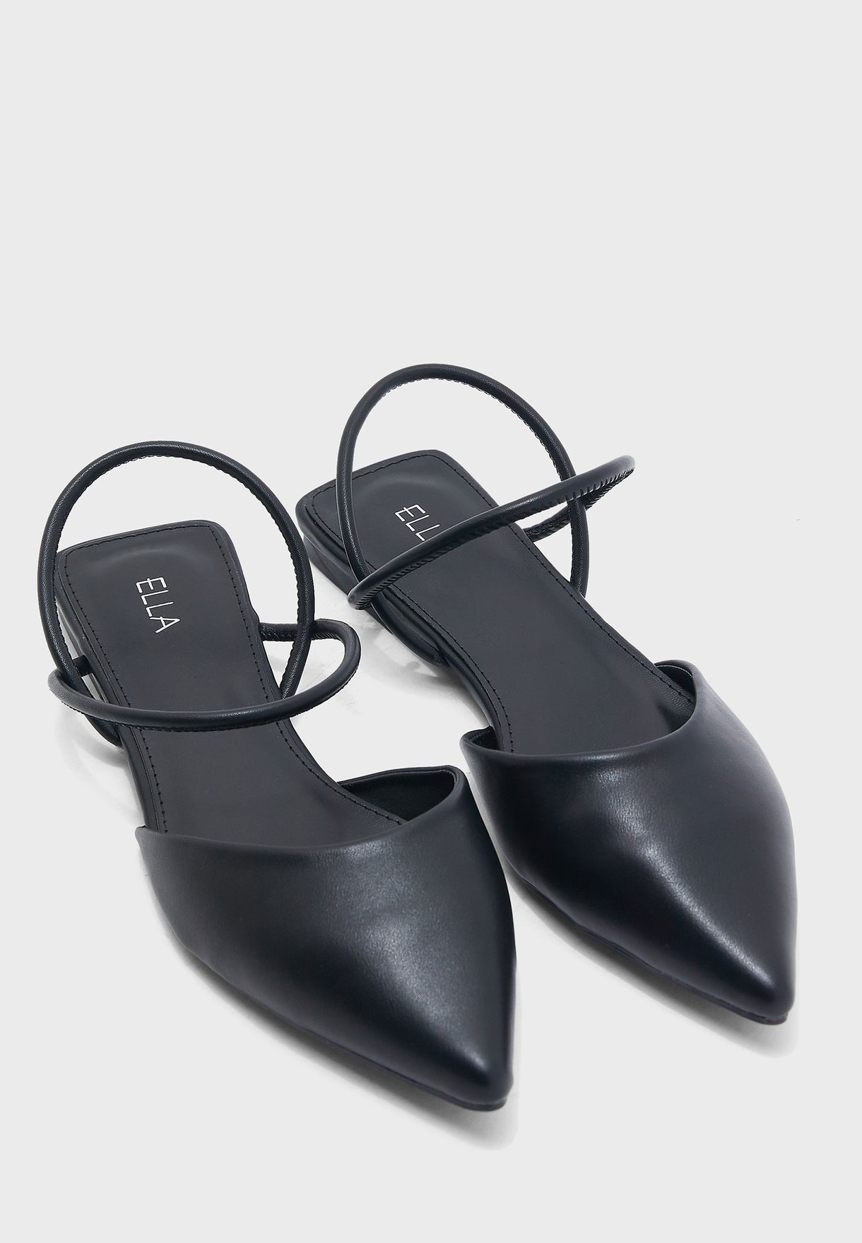 Buy Ella black Pointed Toe Flats for 