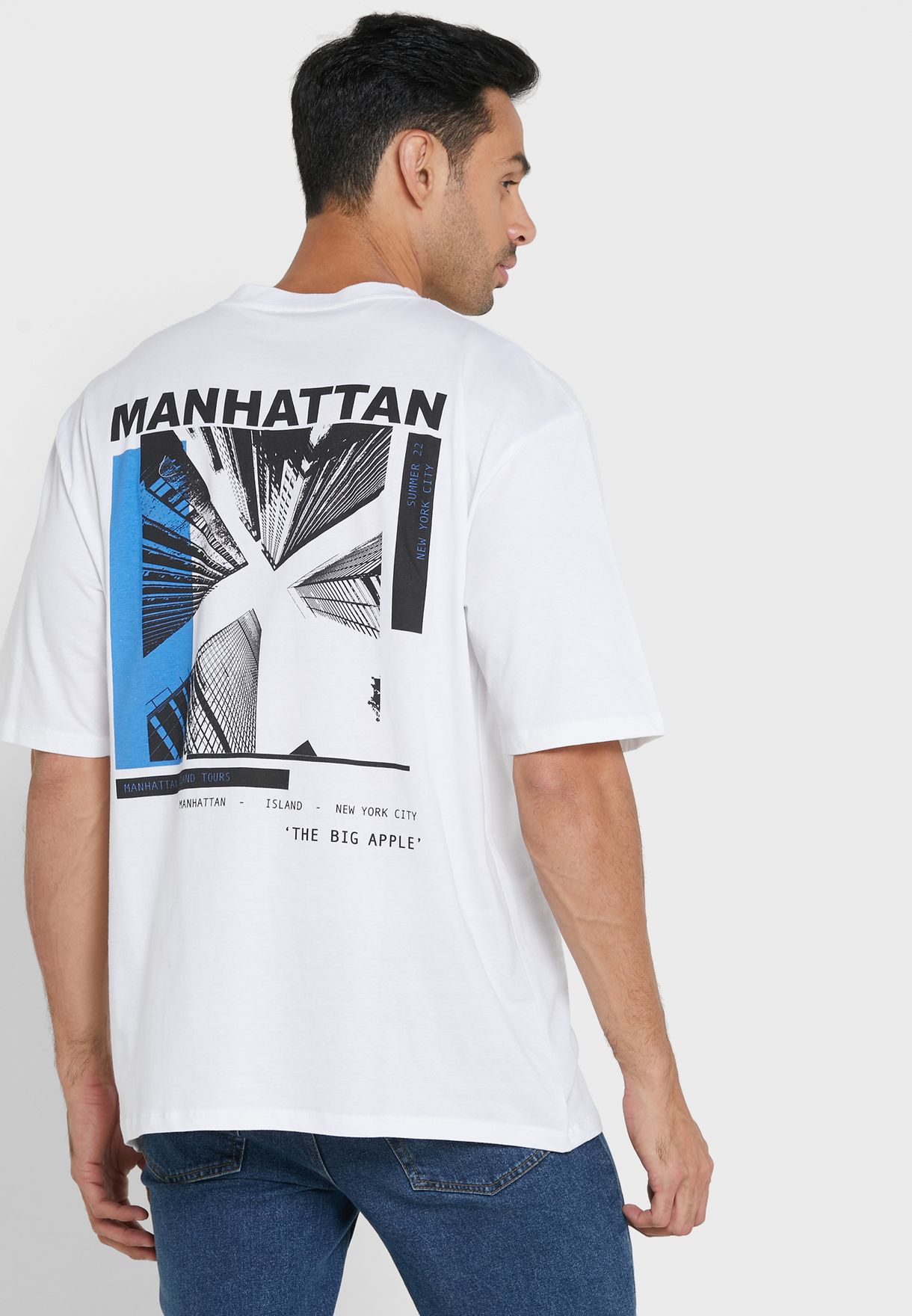 Oversized Manhattan Print Back T-Shirt