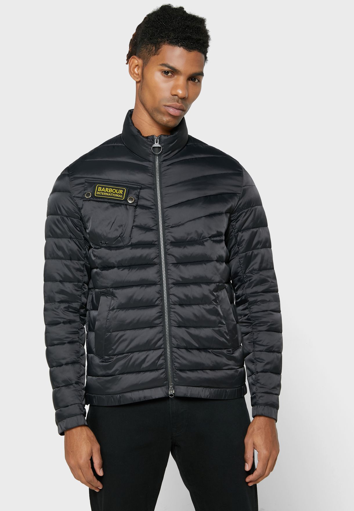 barbour baffle quilted jacket mens