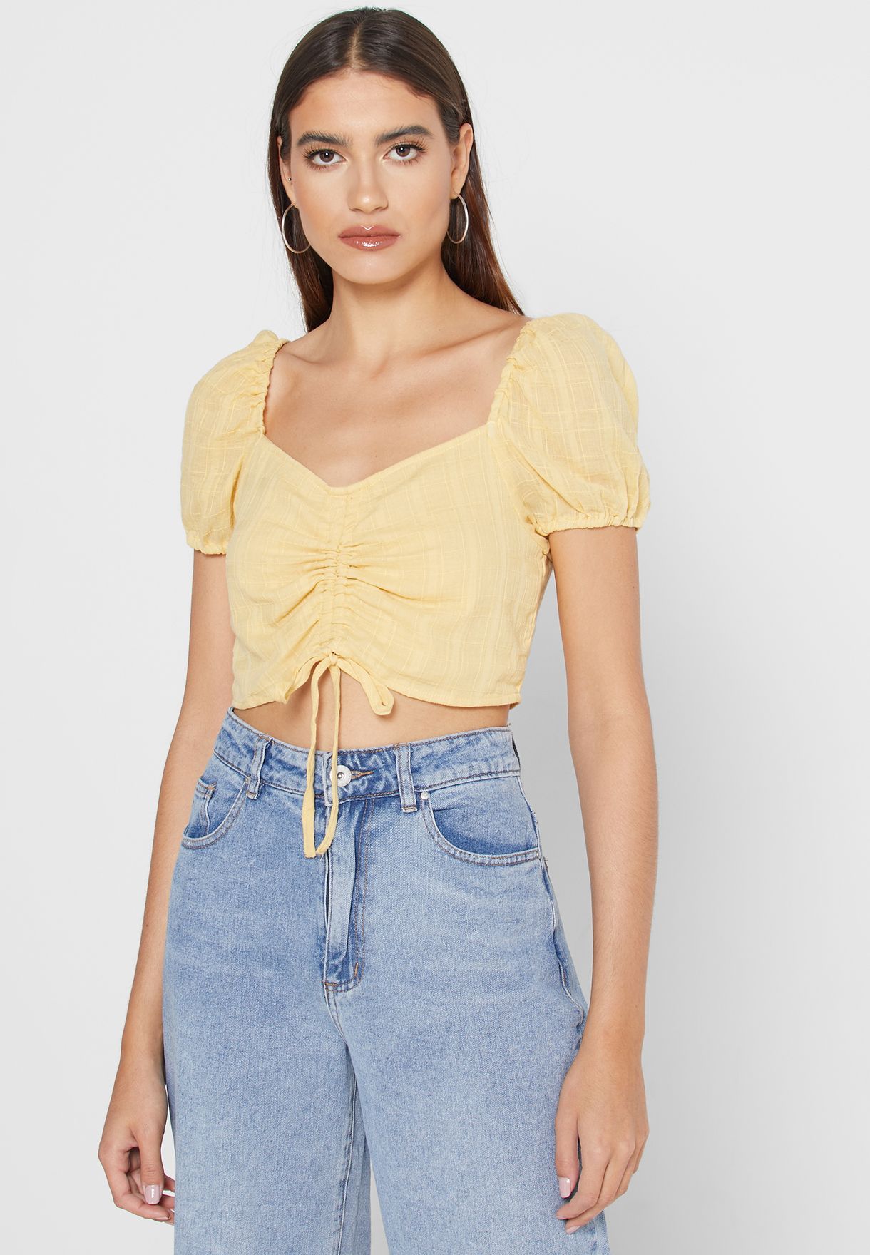 yellow cropped top