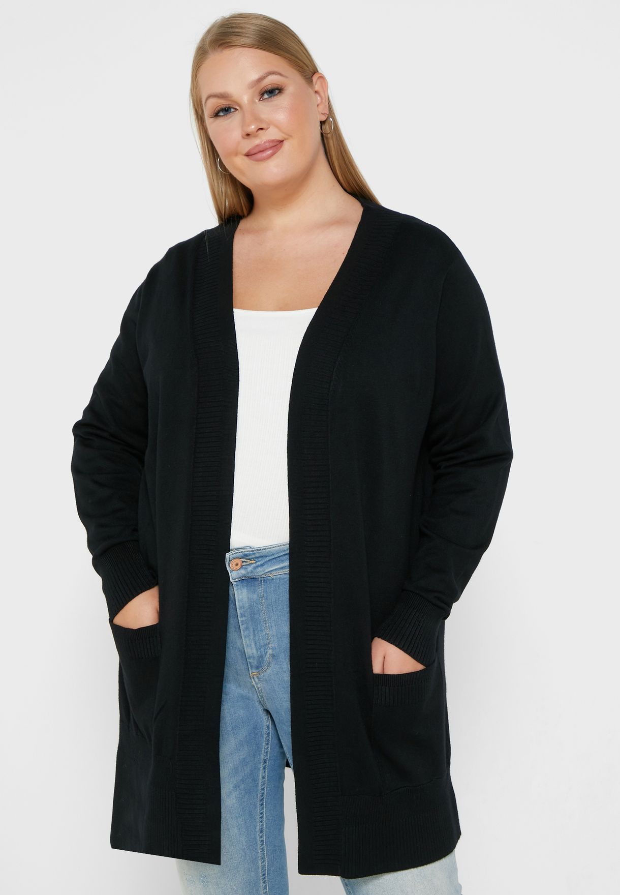 evans black cardigan