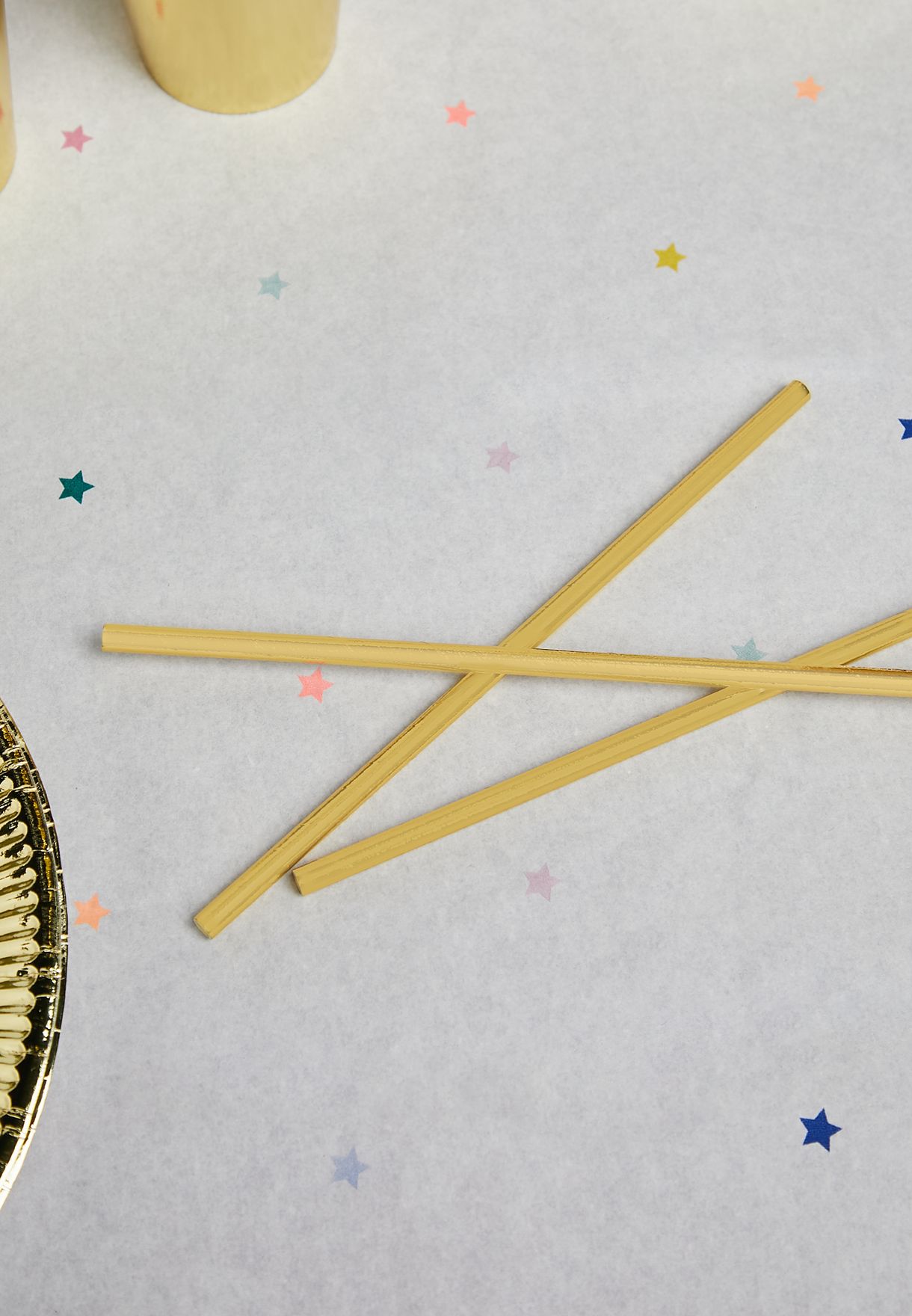 24 Pack Gold Foil Party Straws