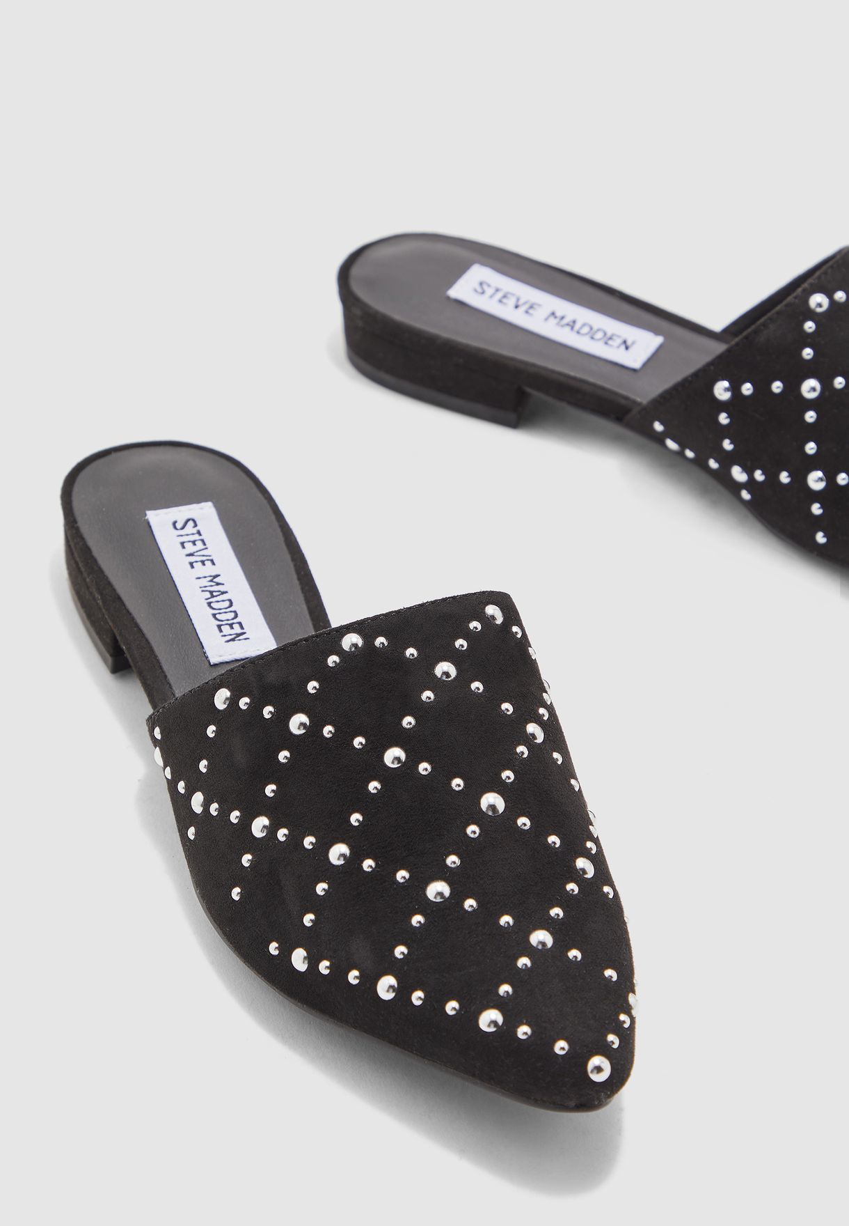 steve madden black slip ons sandals