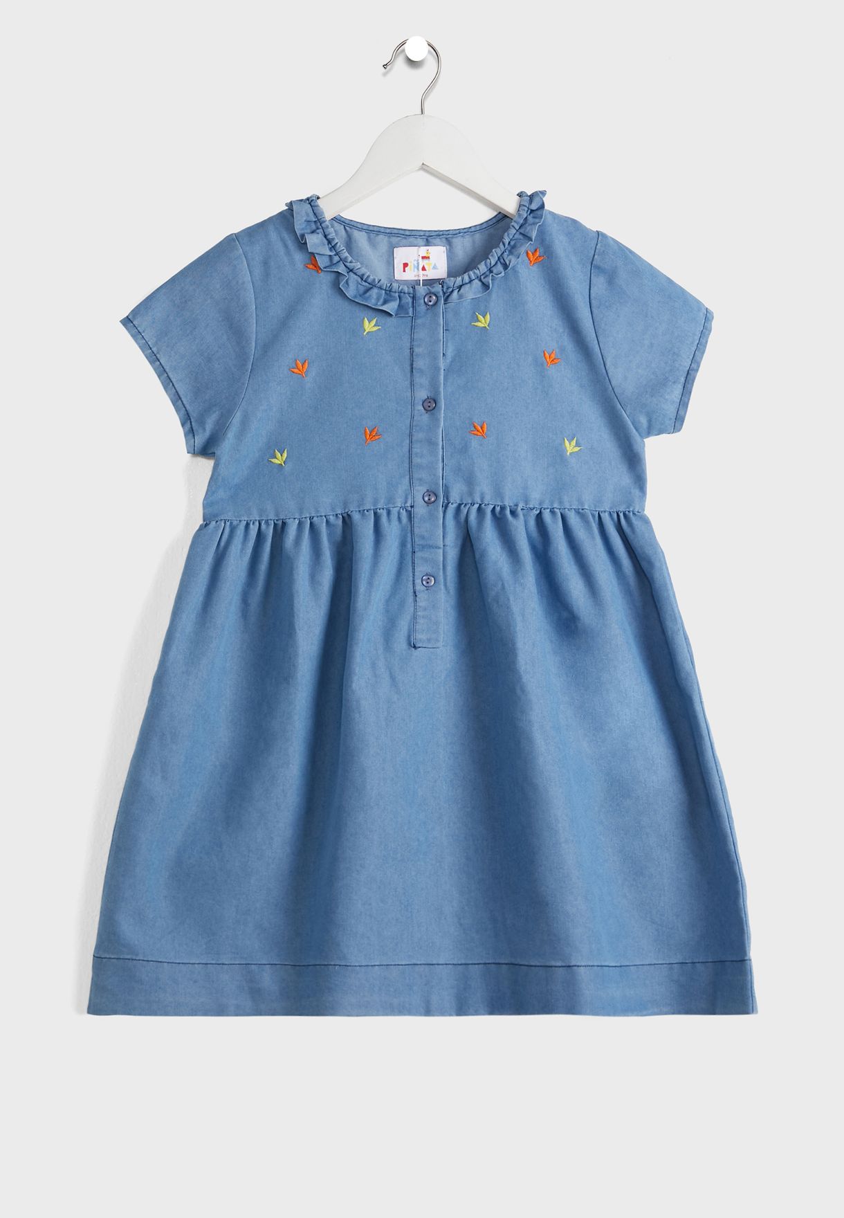 Youth Denim Embroidered Dress