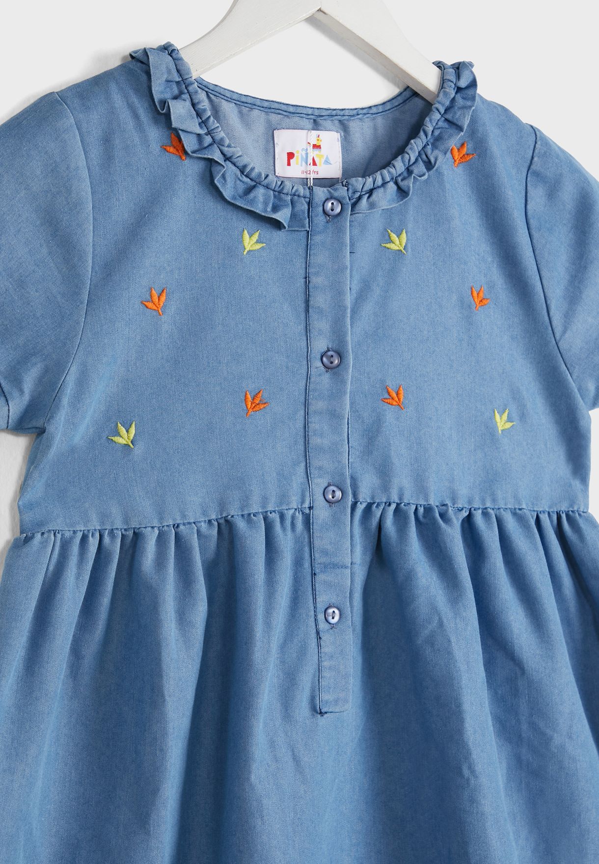 Youth Denim Embroidered Dress