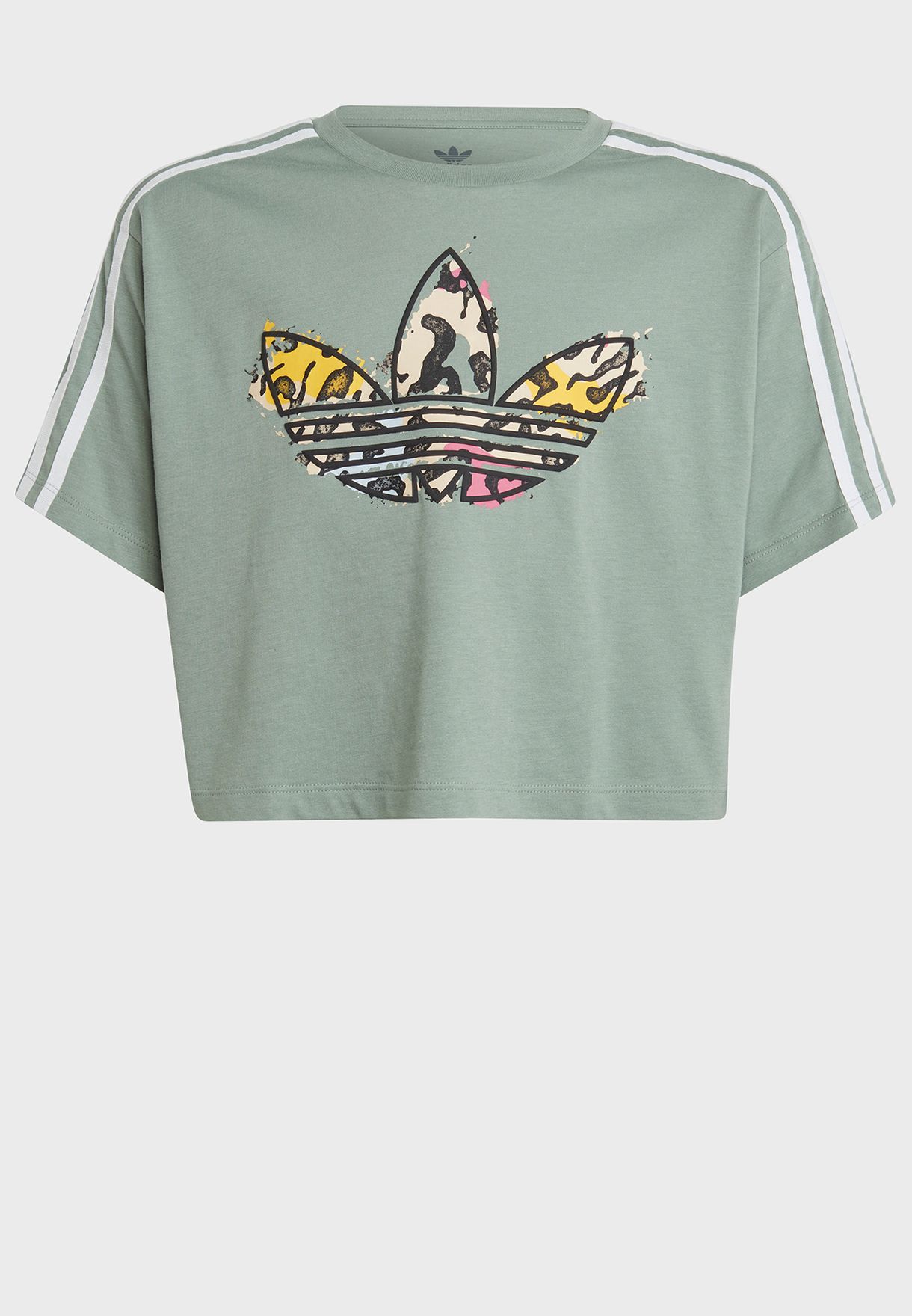 Buy adidas Originals green Kids Animal Print Cropped T-Shirt for Kids in  Kuwait city, other cities