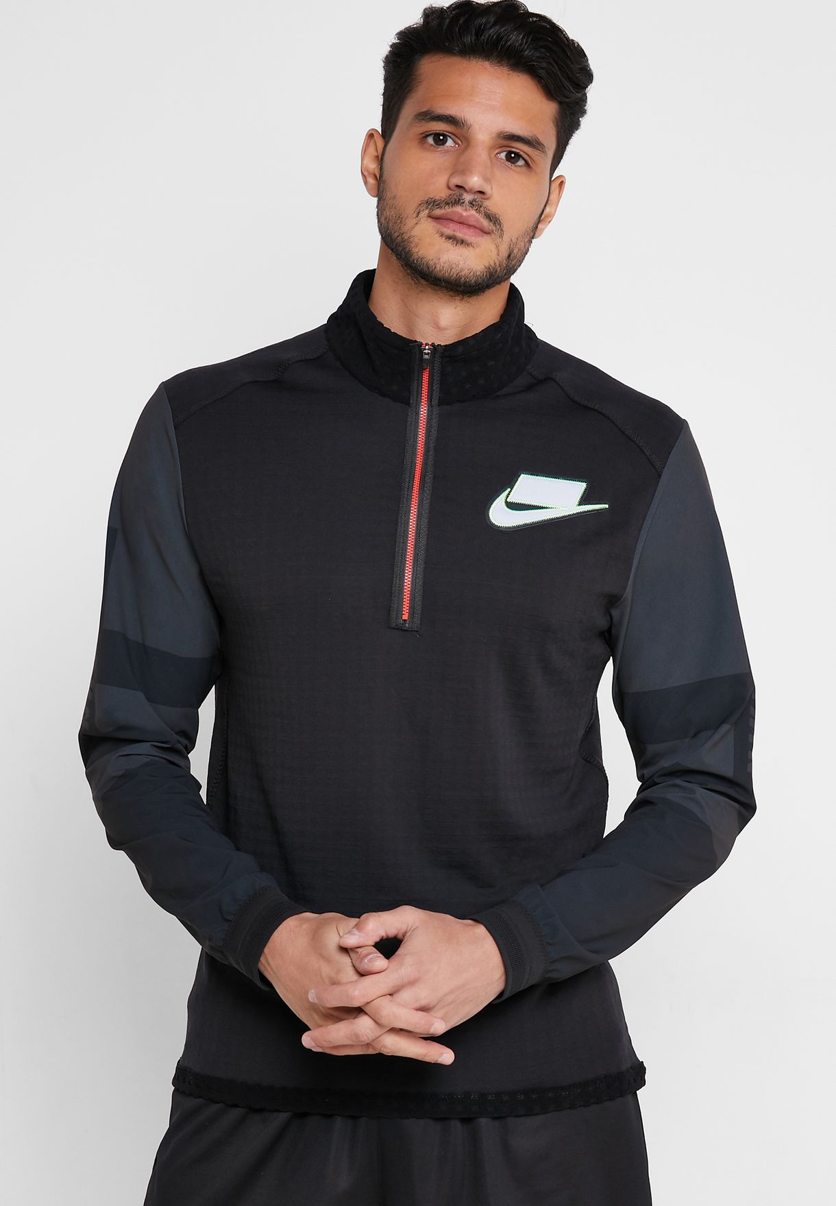 Nike black Wild Run Midlayer Sweatshirt 