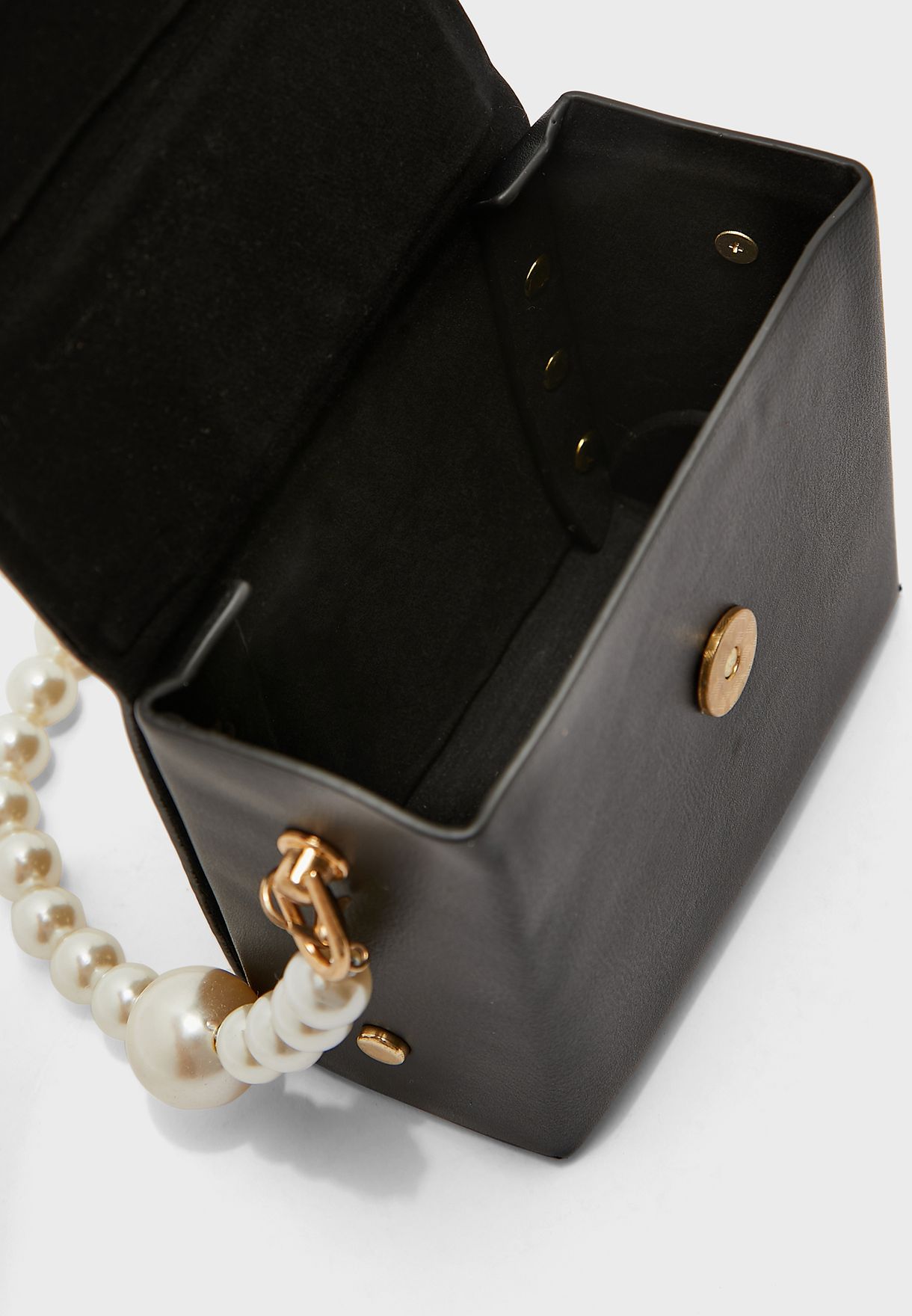 Square Box Bag With Pearl Detail 