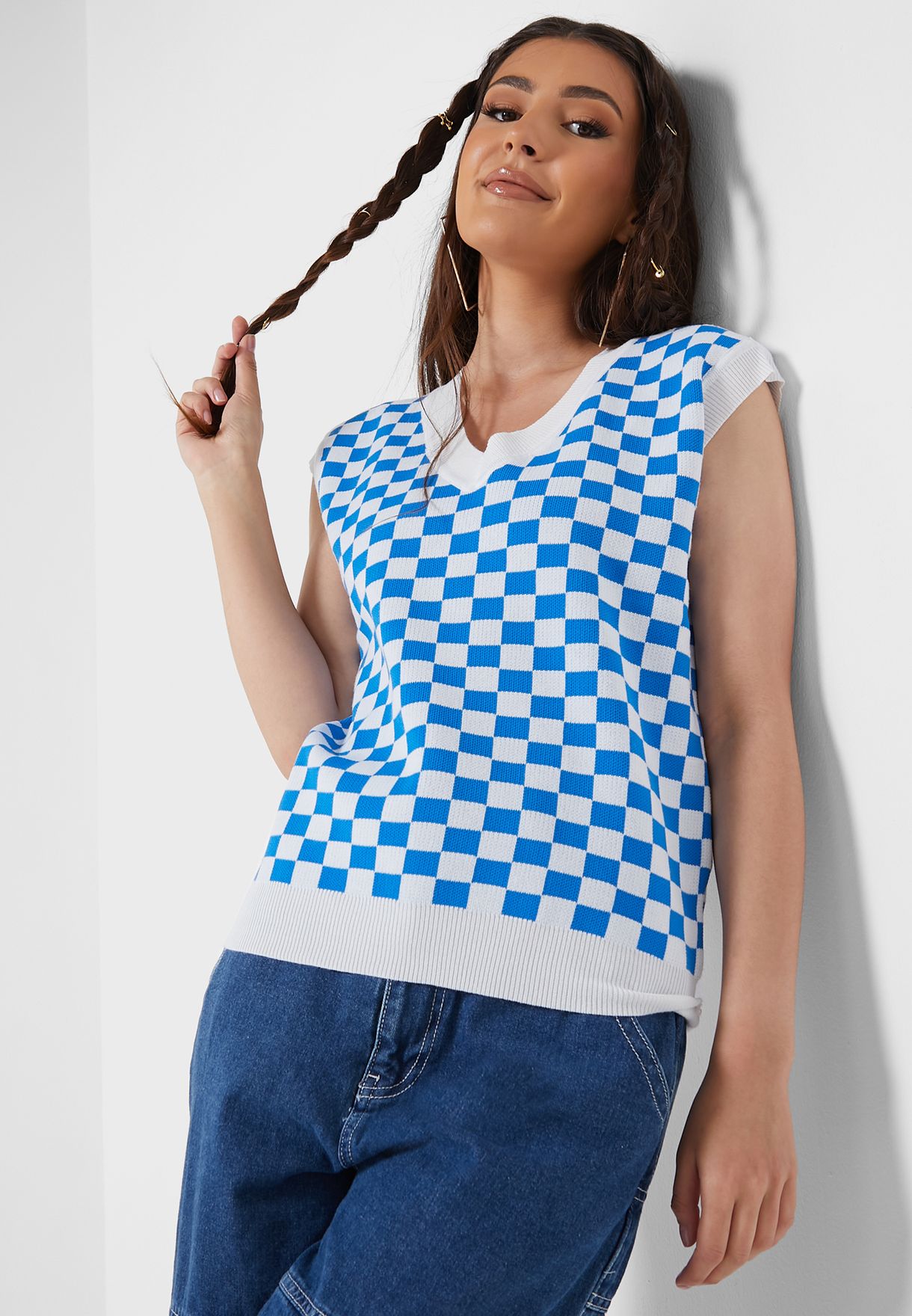 Checked Sweater