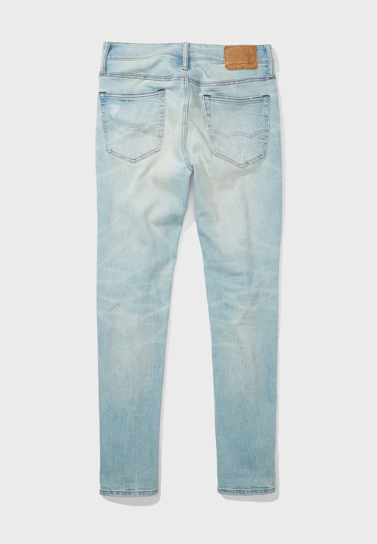Light Wash Distressed Skinny Fit Jeans